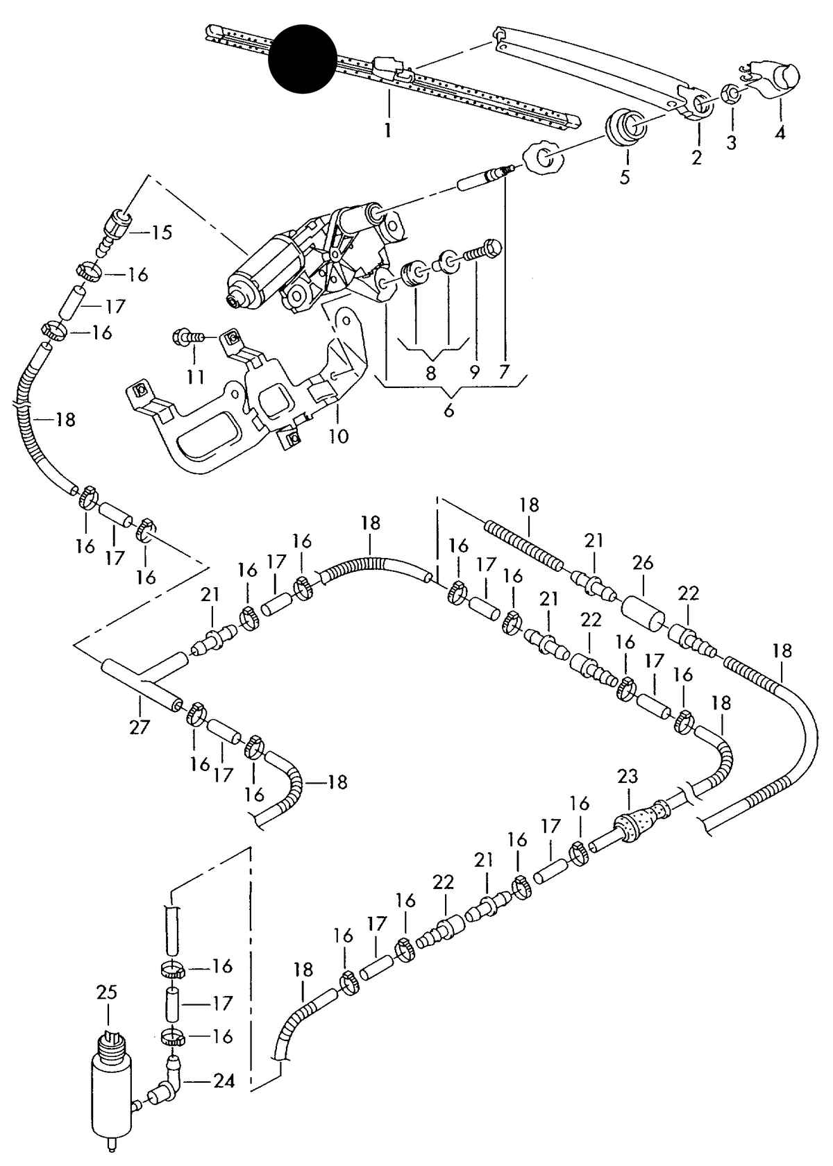 574330 Bosch Rear Aero Blade T5 (7H) Twin door type