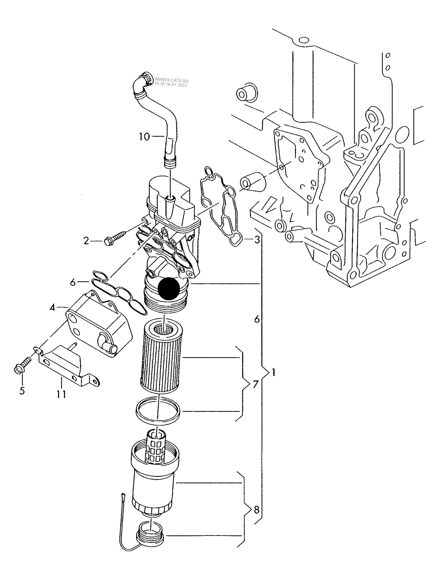 116905 Oil Filter Housing with oil filter 4-cylinder+ CDLC,CDLF 2.0 ltr. **Check B4U Buy/Order**