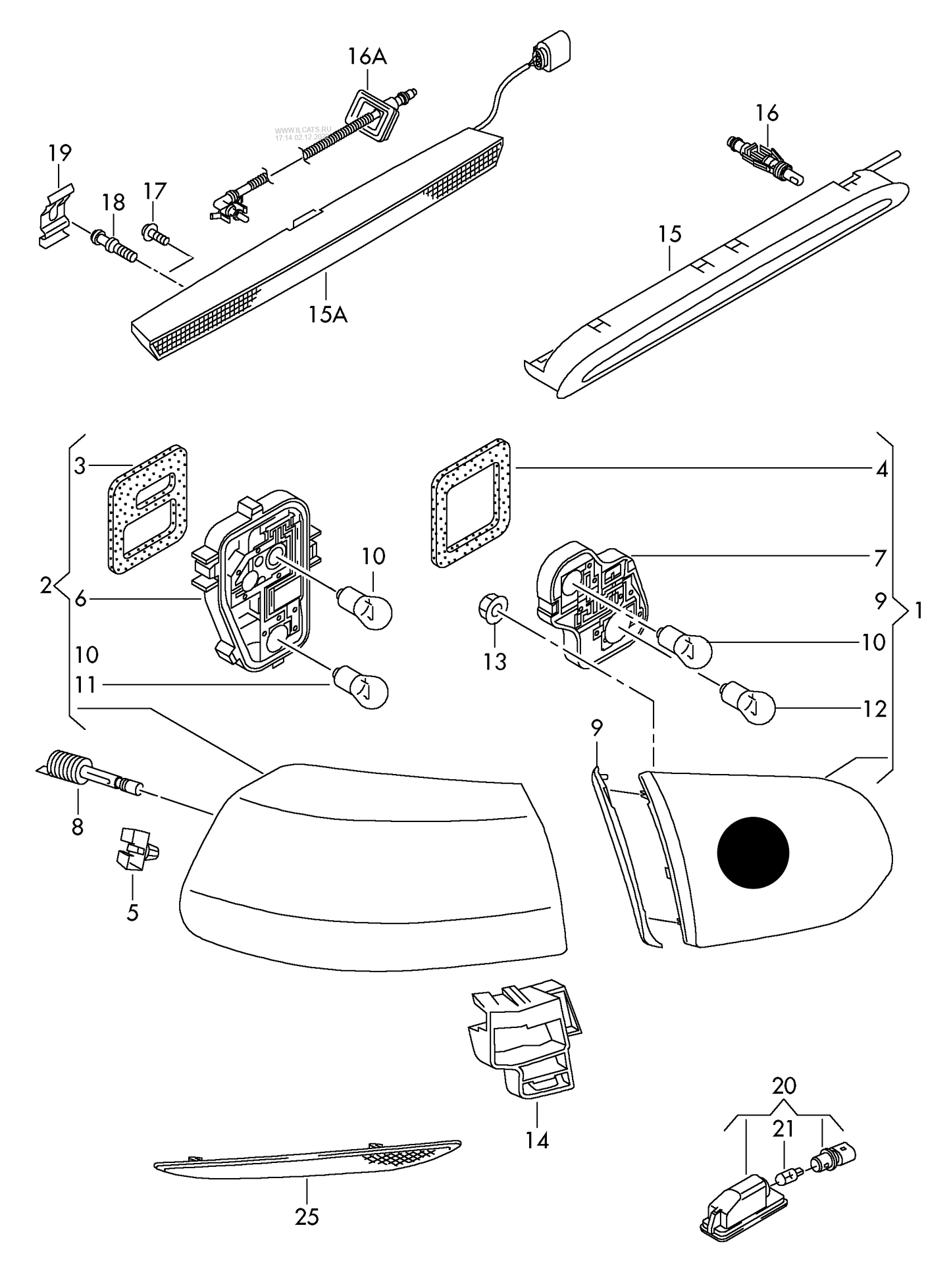 LL9294 DEPO tail light with fog light (left-hand traffic only) right inner VALEO