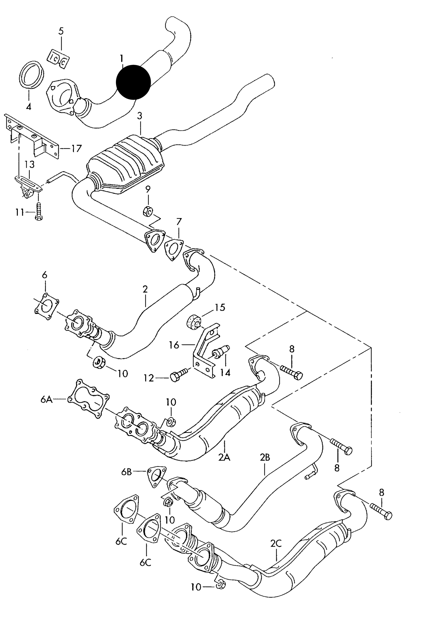 VW505 Front exh pipe 1X,AAC