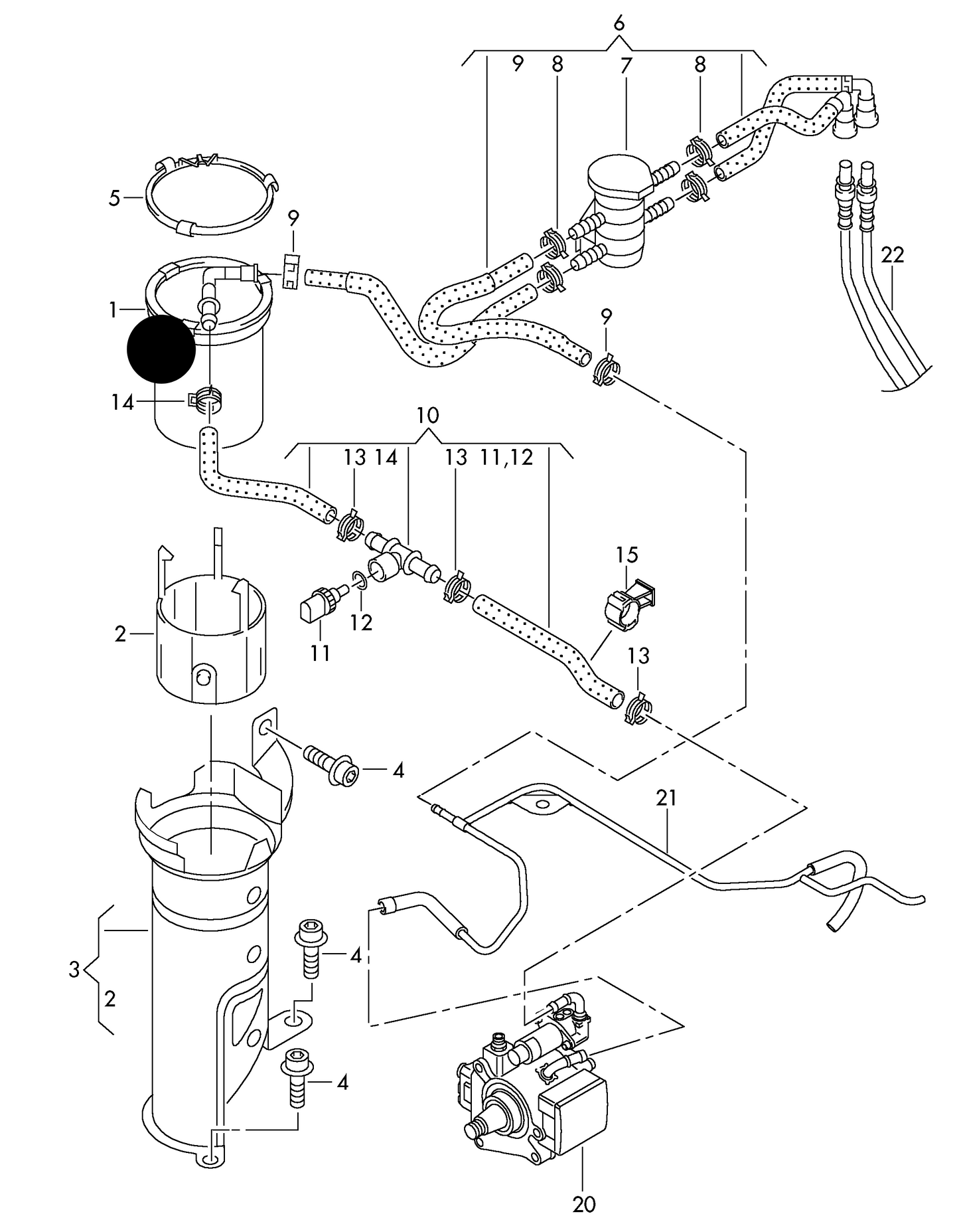 110862 Hengst Fuel Filter diesel eng.+ BNM,BNV,BWB, BMS 2005>2010