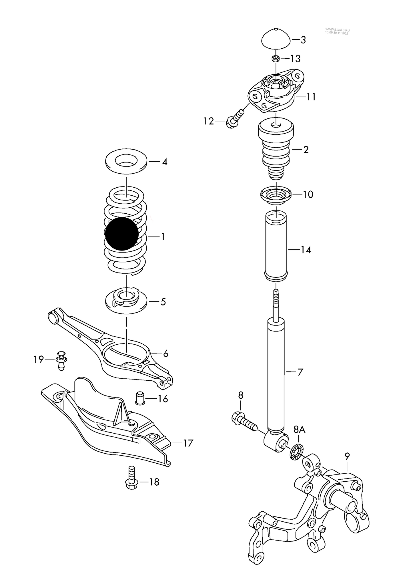 ACS1350 CD-Continental Rear coil spring 1 paint mark 3 paint marks blue brown PR-1JC,1JK+ 0YB+5C0