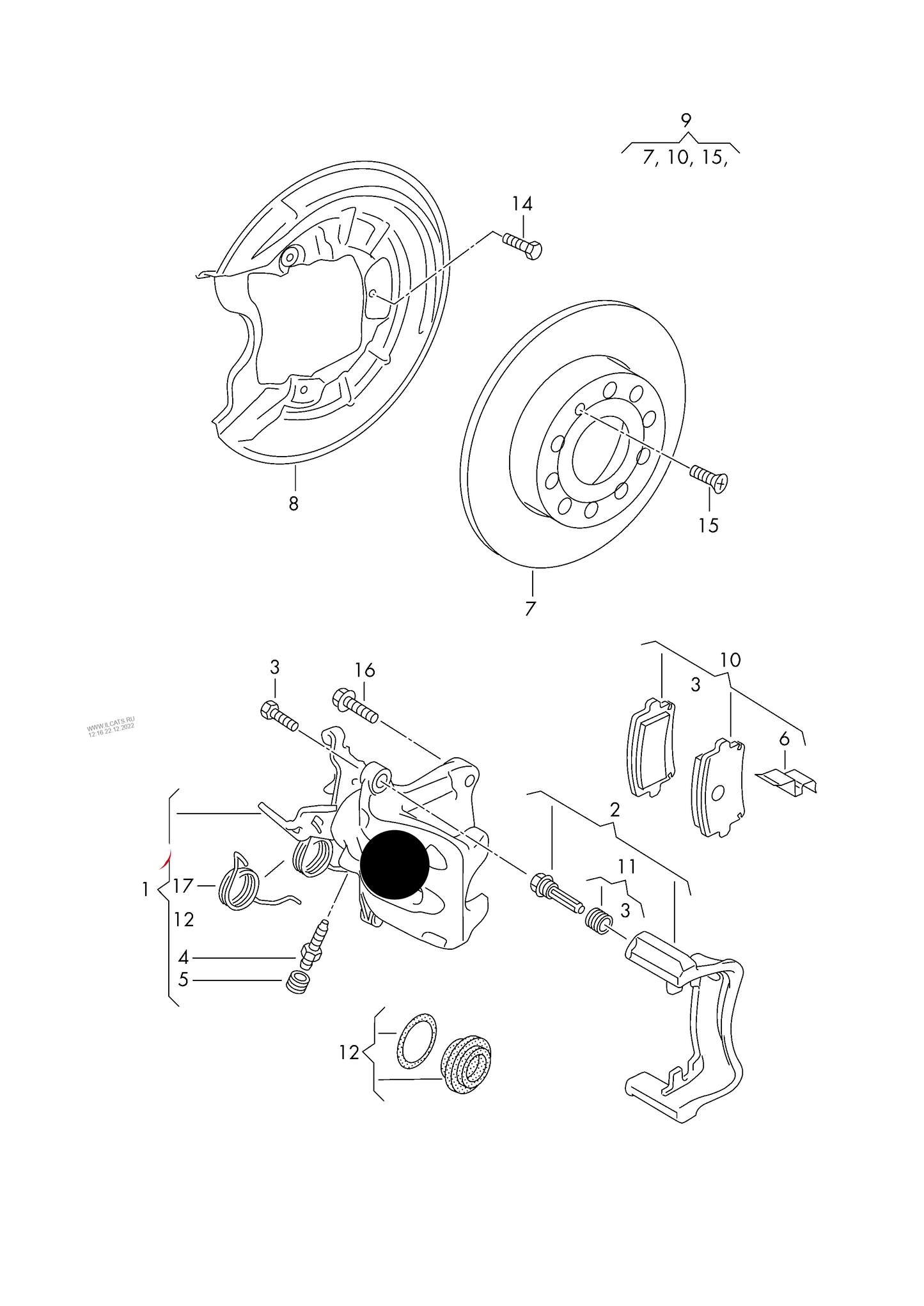 178107 New R/H brake caliper housing D >> - 02.11.2009 right 207/211bhp PR-1KZ