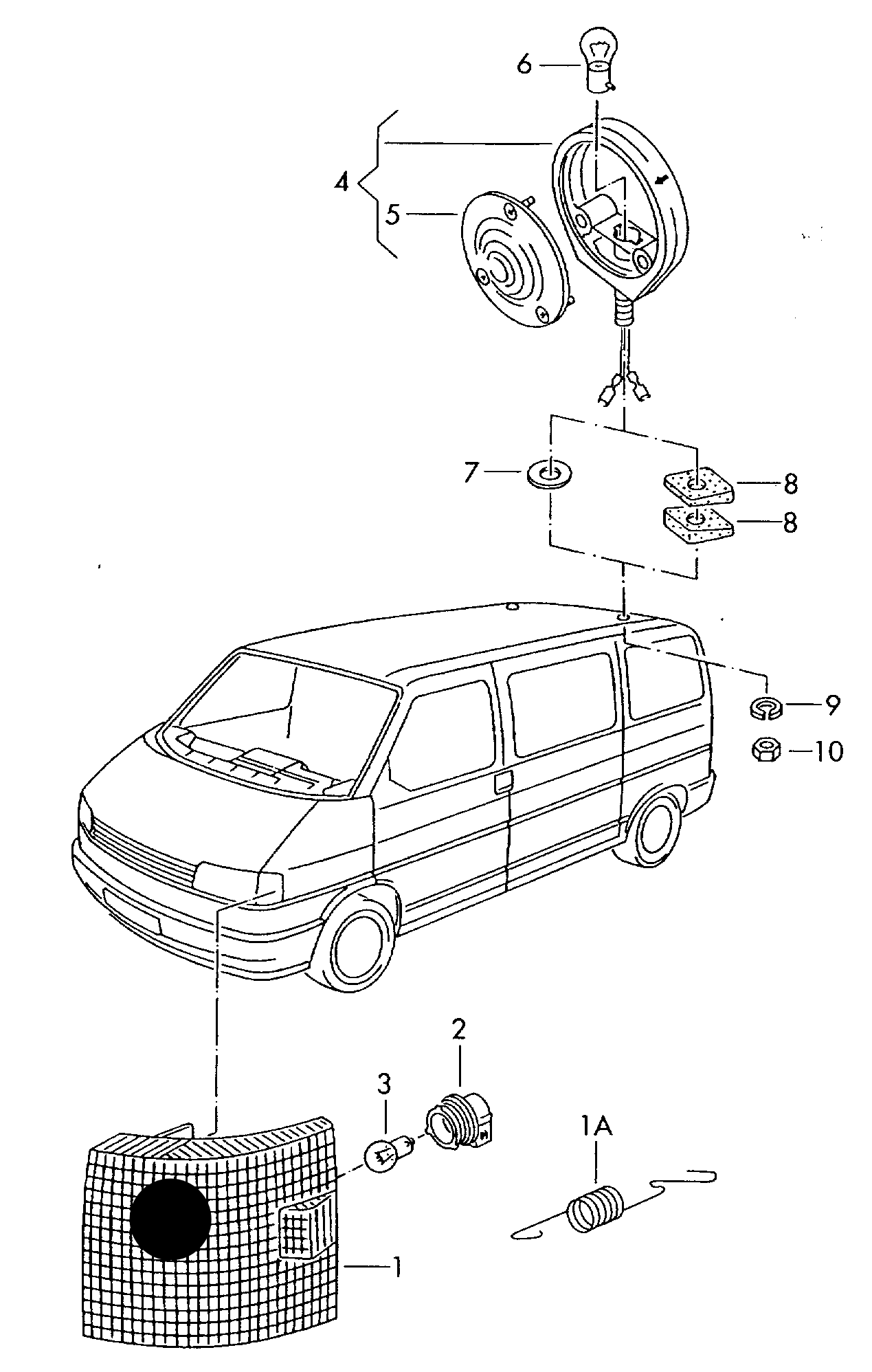 104113C Clear Front Indicator Lens Offside (Right) VW T4 1990-2003
