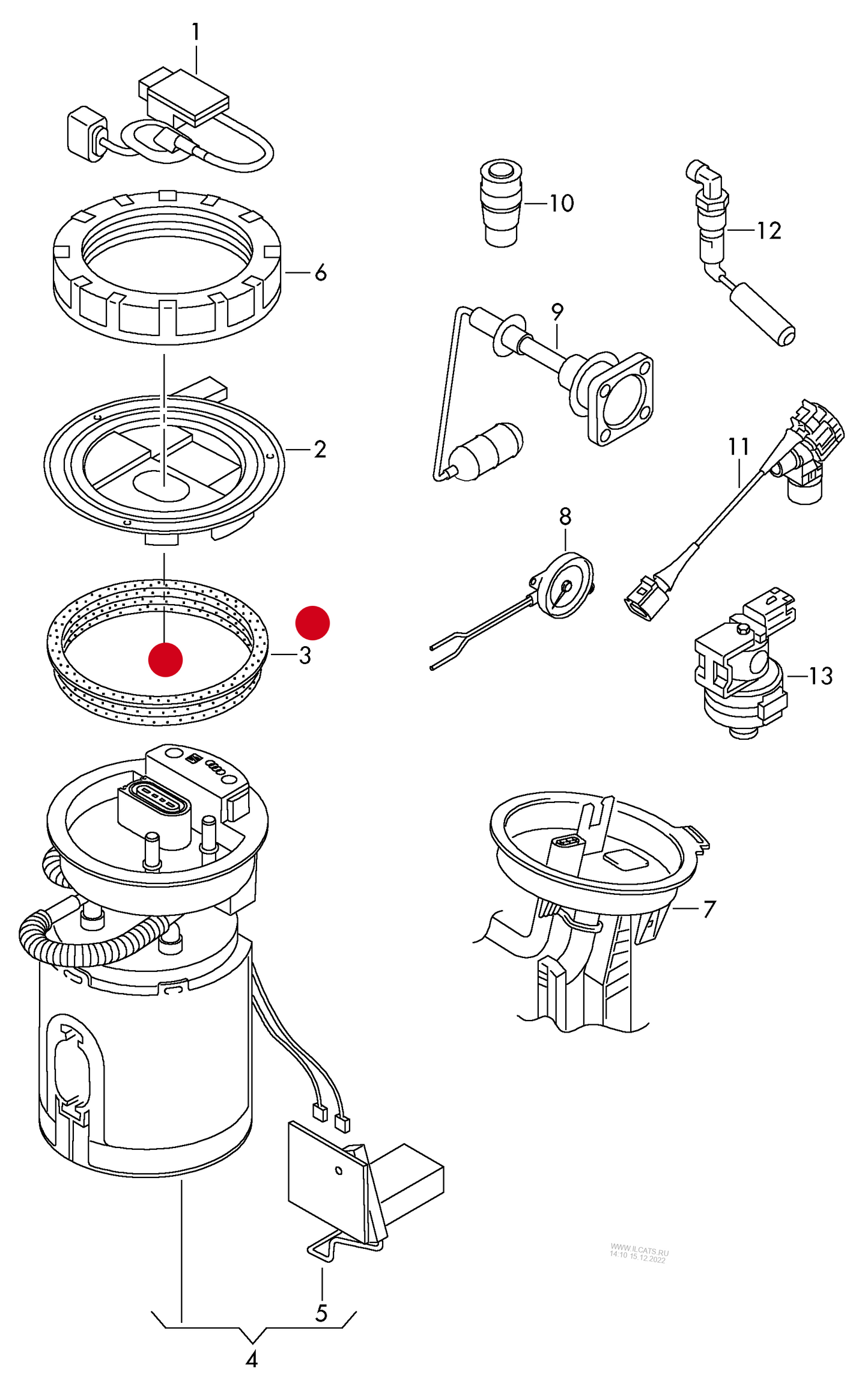 116128 Fuel pump seal ring petrol engine FSI