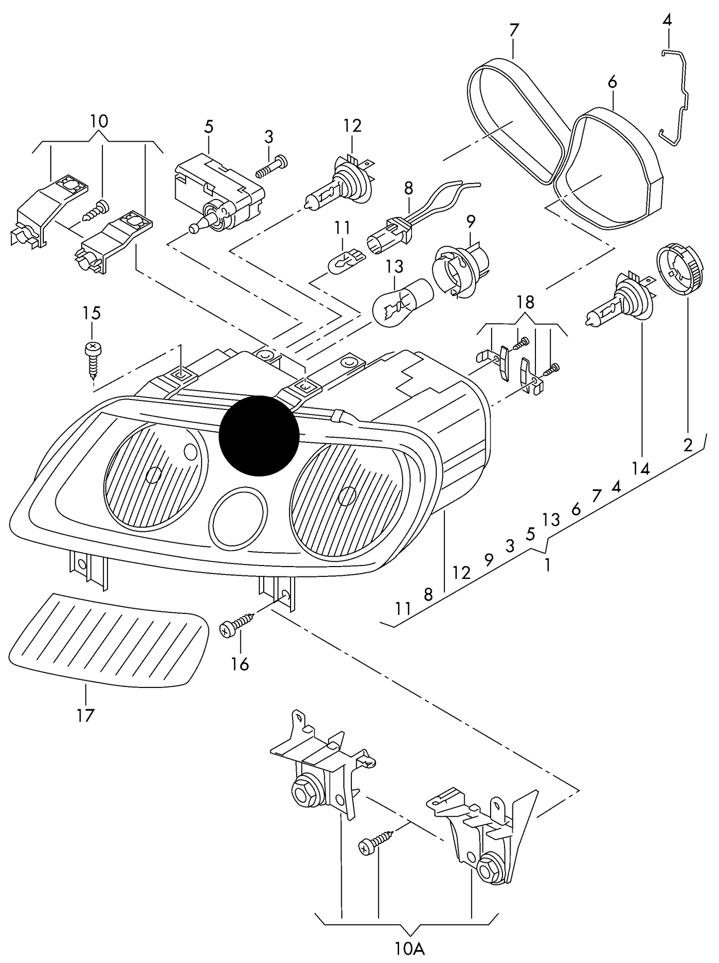 HL9980R Aftermarket Headlamp Assy-Right 3Pod Chrome