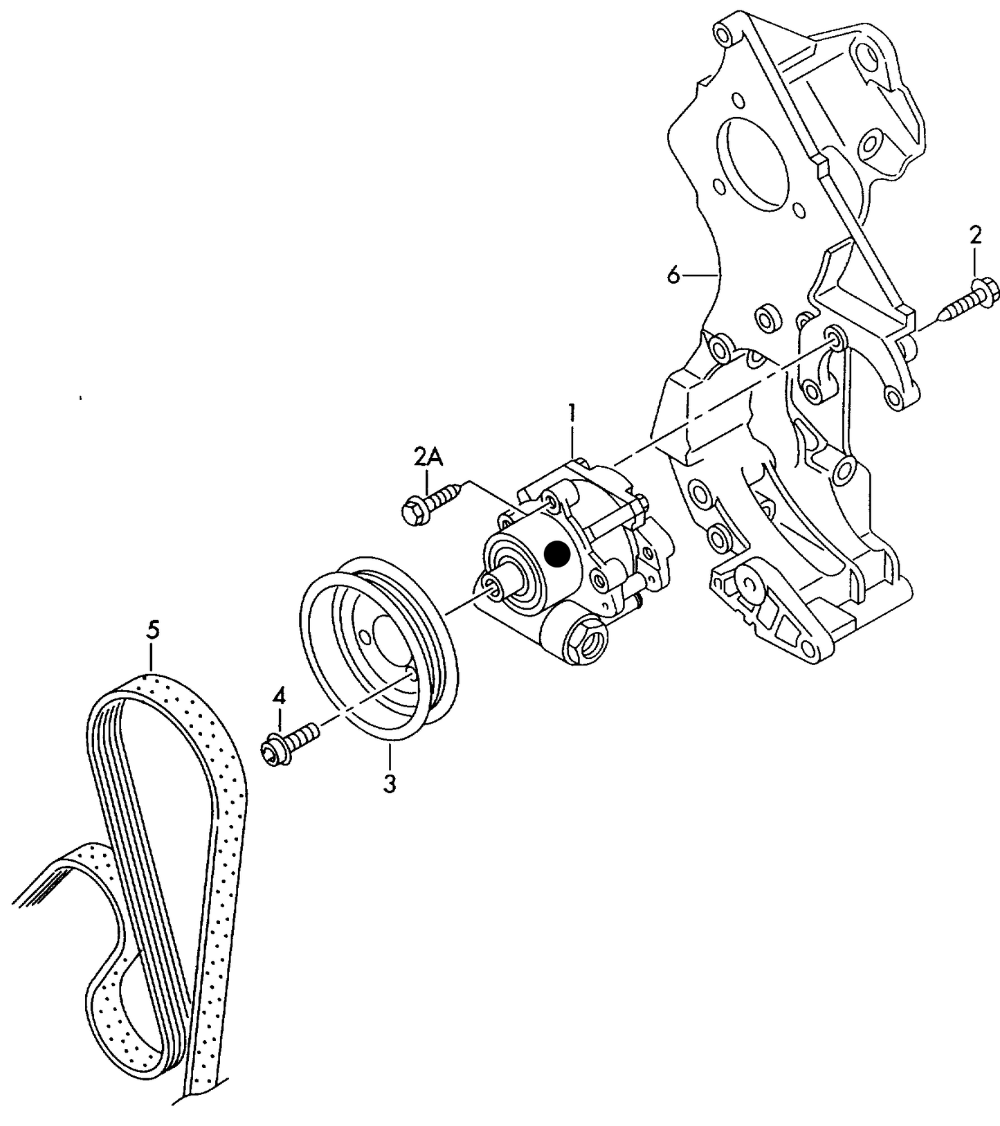 110470 NEW Power steering pump 100bar (supply hose connection horizontal to rear) AQY,AVC,APK, AWH,AYD,AWU; "MEX":APH, AWV