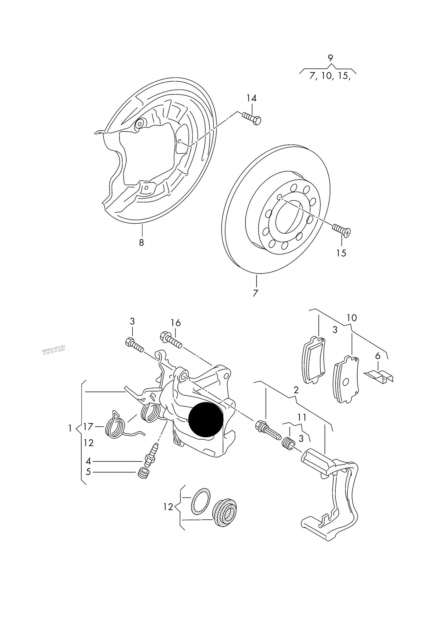 178107R OE 'Red' R/H brake caliper housing for version: right red 207/211bhp PR-1KY,1KV