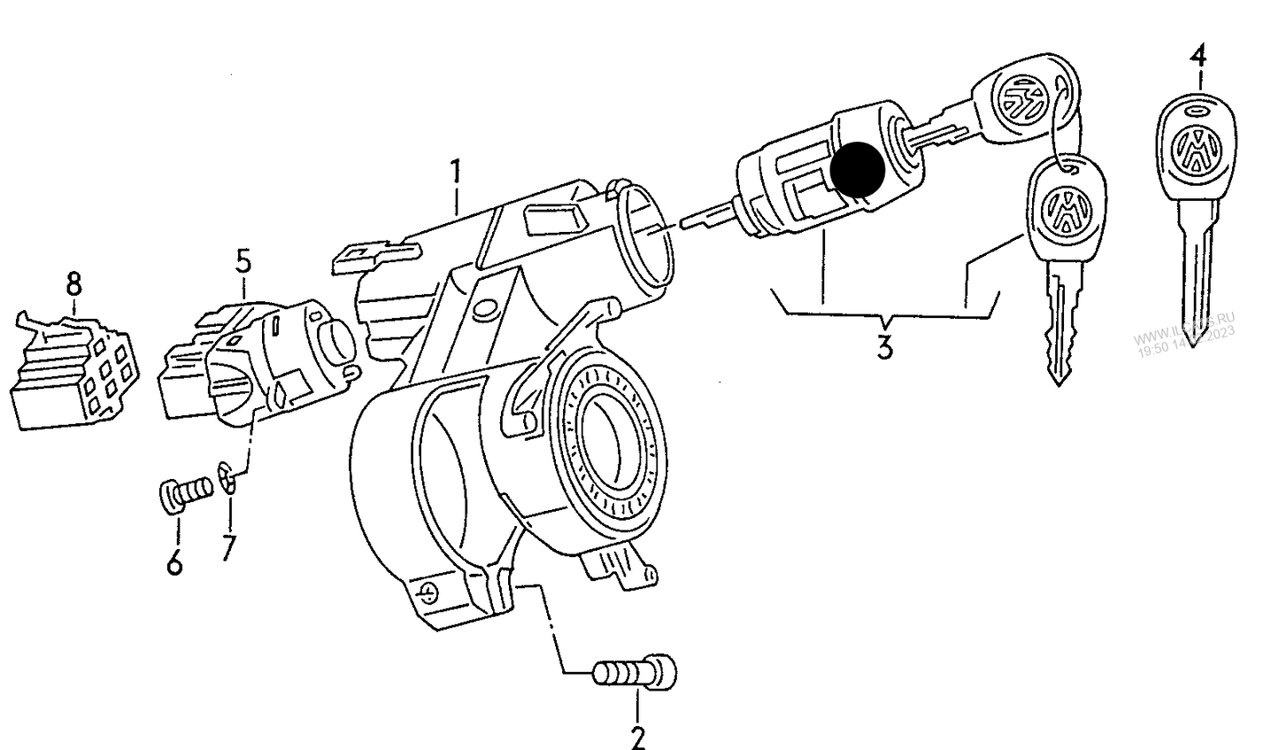 103560 Febi/Meyle Ignition Barrel & Keys Passat 88>96/T4 91>without immobilizer