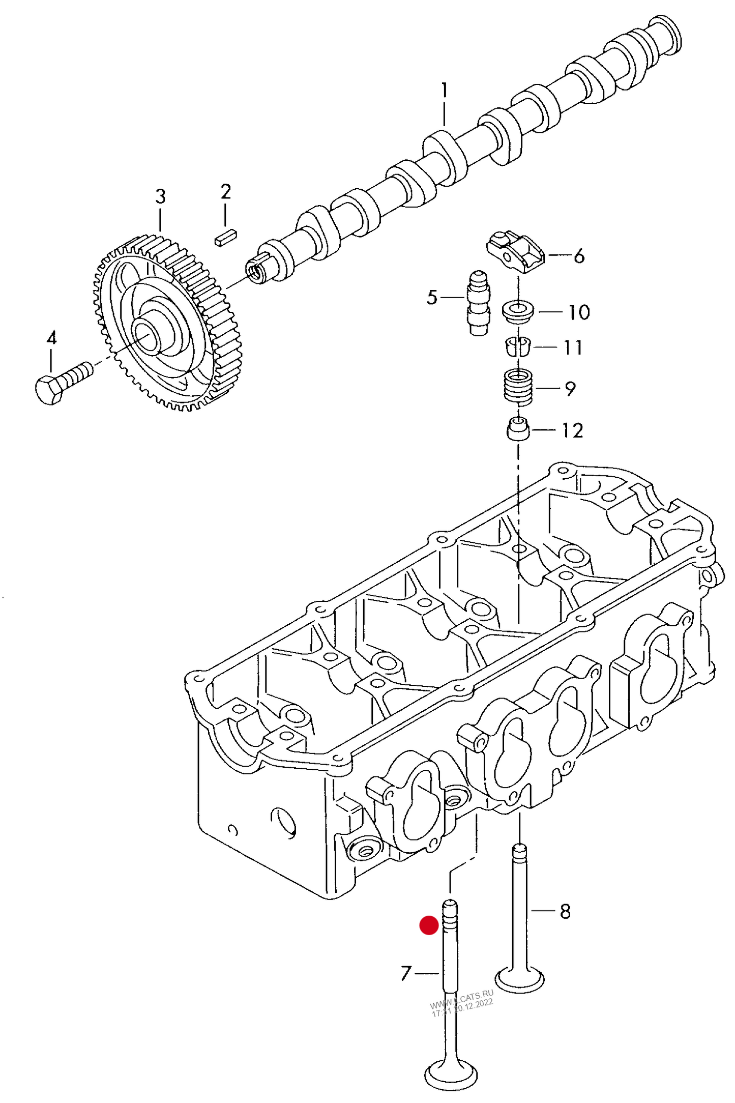 (7) 109684 Inlet valve-94mm 1.6 AYD,BSE,BSF