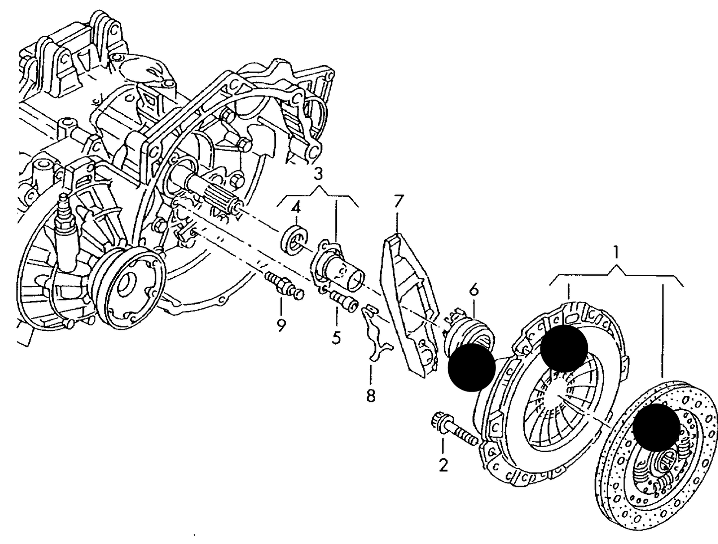 1830100 LUK Clutch Cover,Plate & Brg T5 7H/7J 1.9TDI AXB;AXC;BRR;BRS 03>10