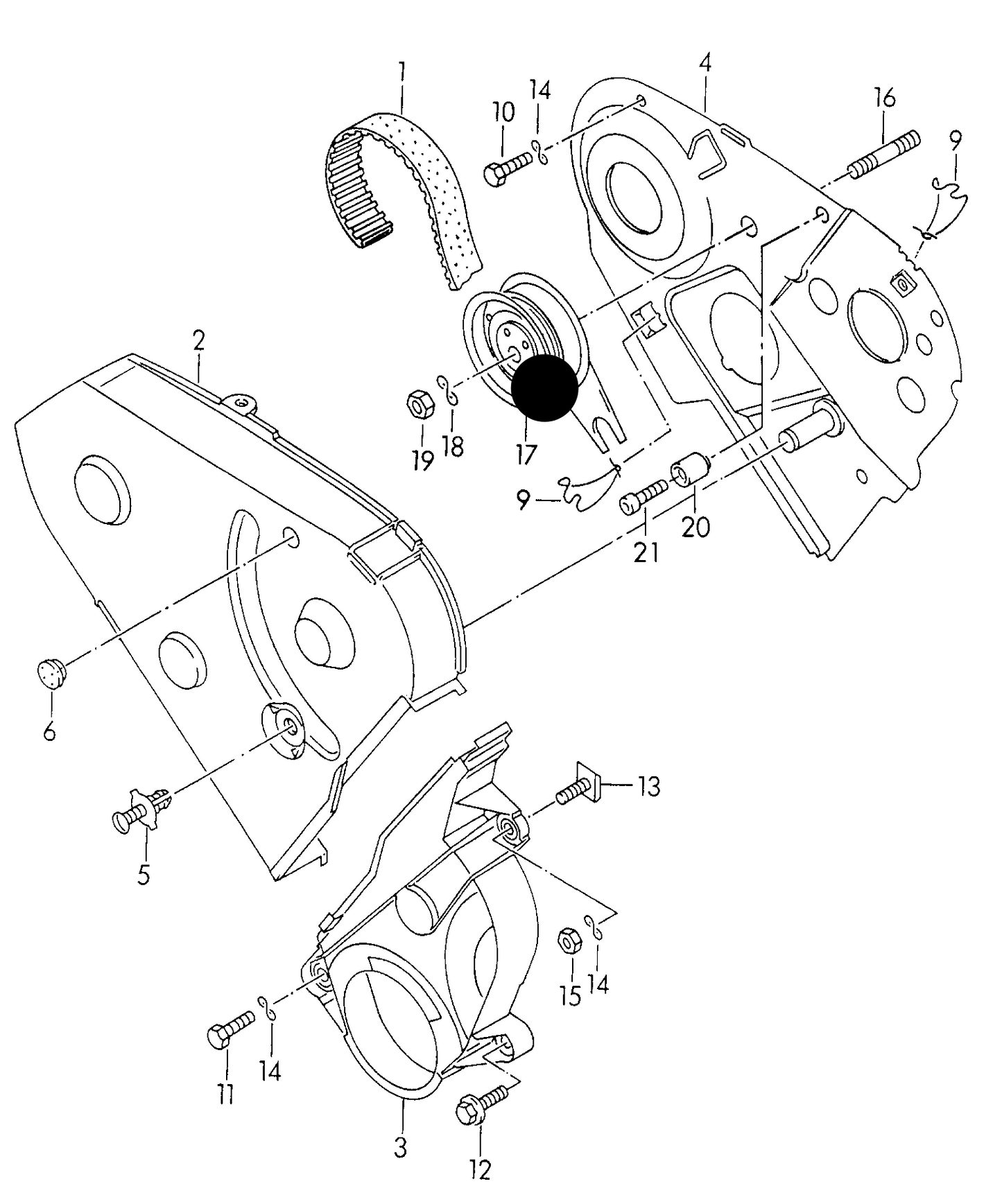 101434 Febi Timing Belt Tensioner 1.6ltr. DIESEL:JK, T-DIESEL:RA, SB