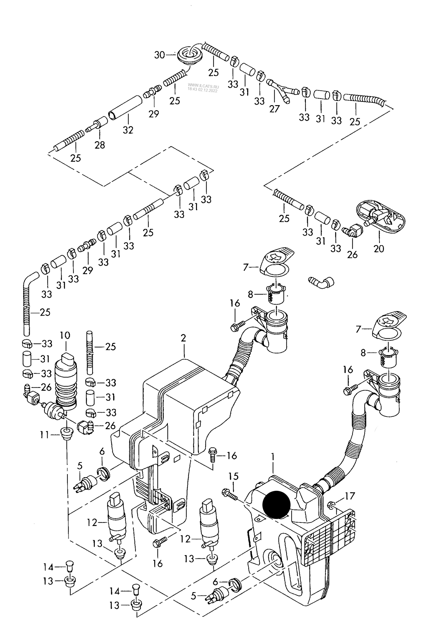2141014 Wash water reservoir & neck 5.5ltr