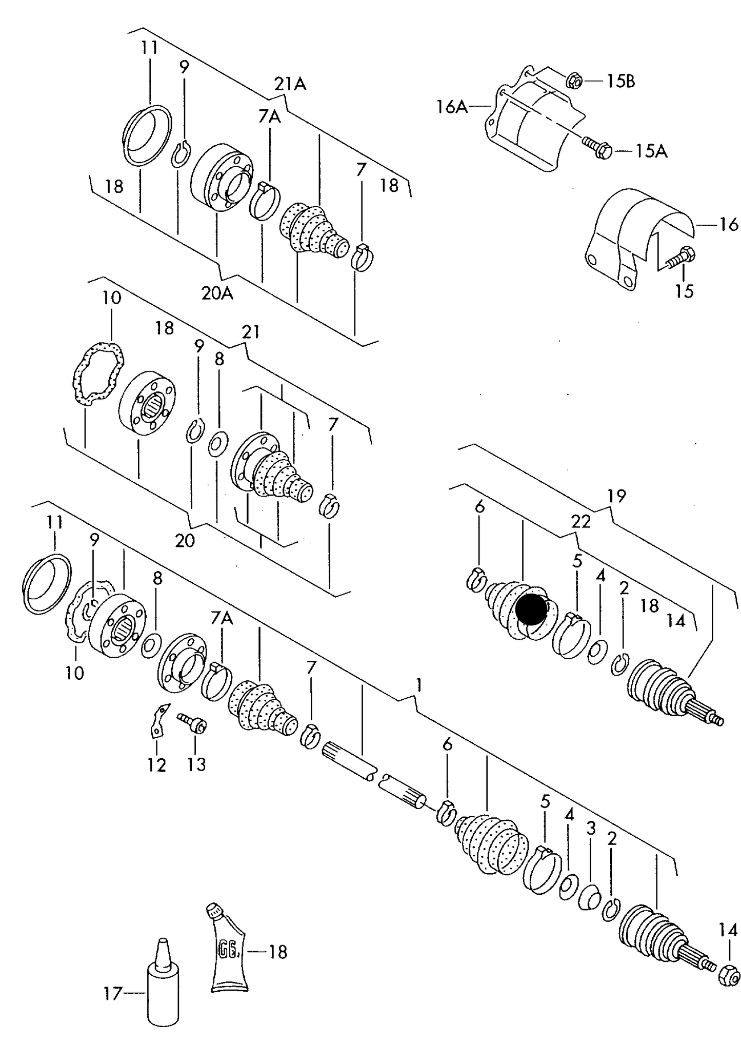110970 GKN Outer C/V Boot Kit-115x97x29mm Thermoplastic