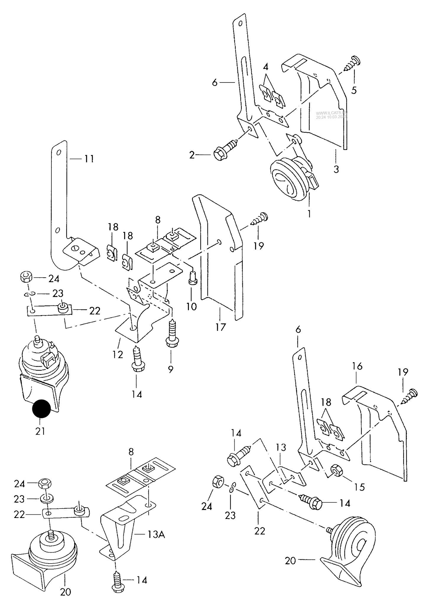 102956 12V Horn-High Tone 510HZ F >> 1C-1-451 088* F >> 9C-1-624 498*