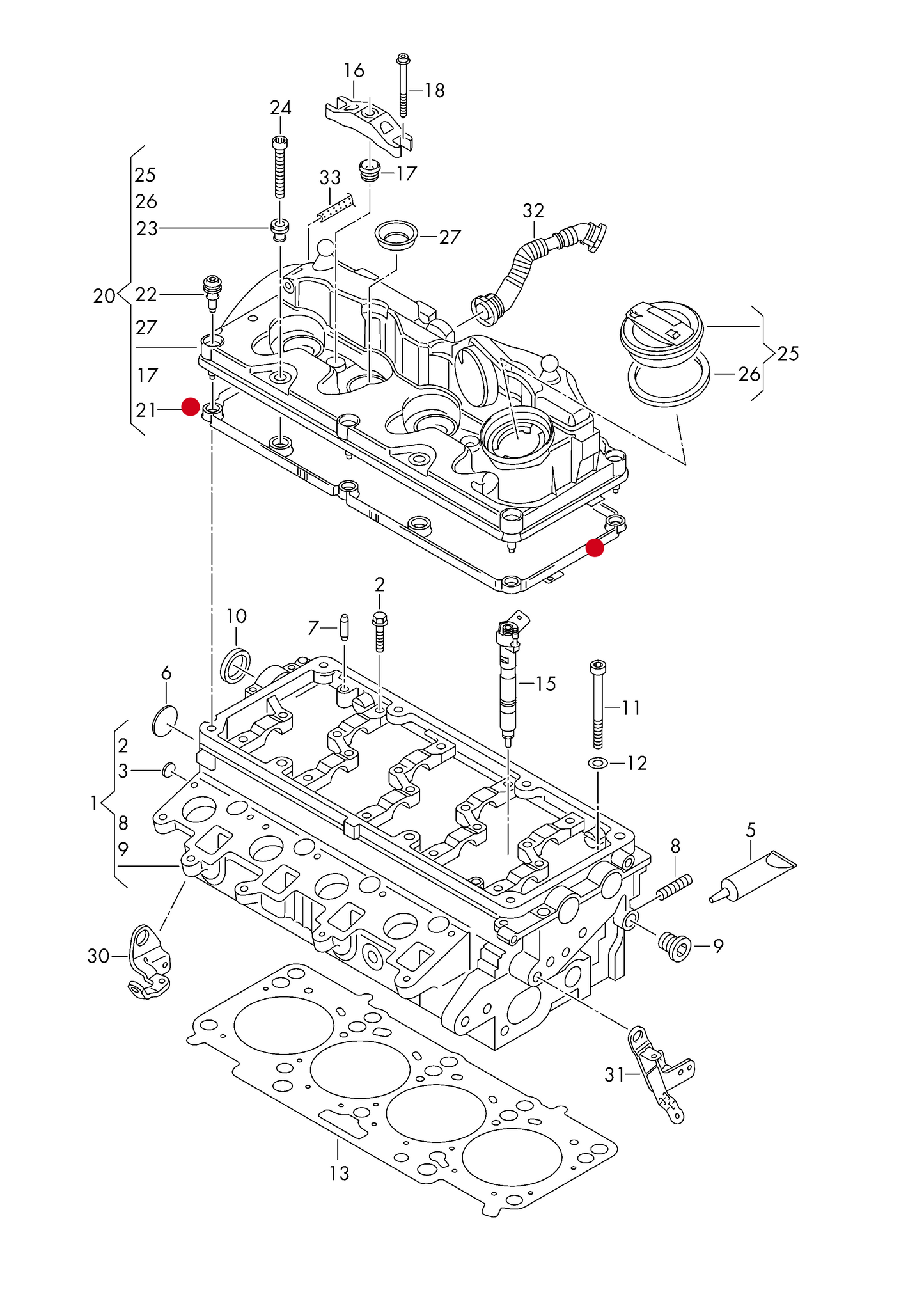 113514 Rocker Cover Gasket 1.6tdi NBR (nitrile butadiene rubber)
