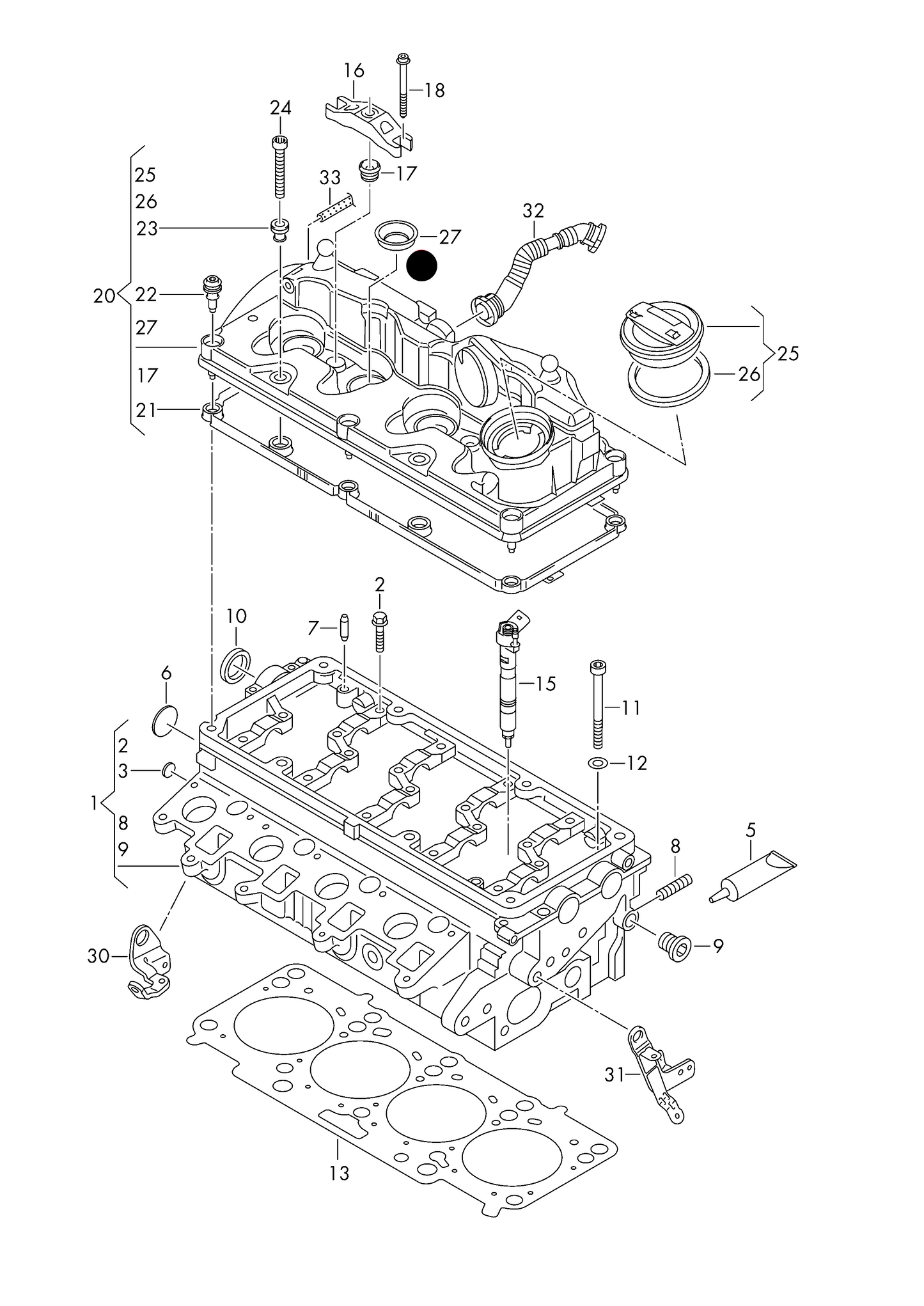116544 Febi Sealing Ring for fuel injector only to be used for: marked with: 03L 103 469 R, 03L 103 475 R