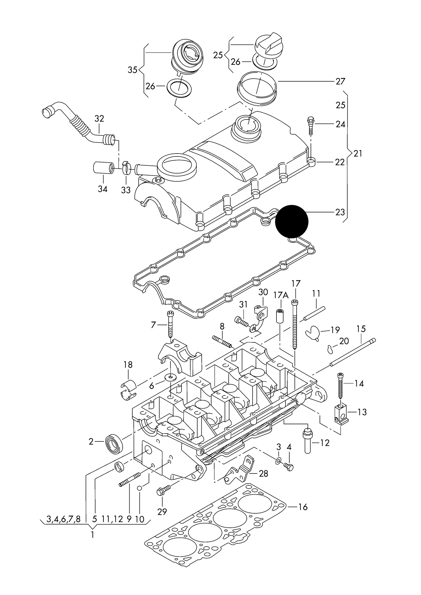 112394 Rocker Cover Gaket T5 1.9TDI 2006>2010 BRR;BRS
