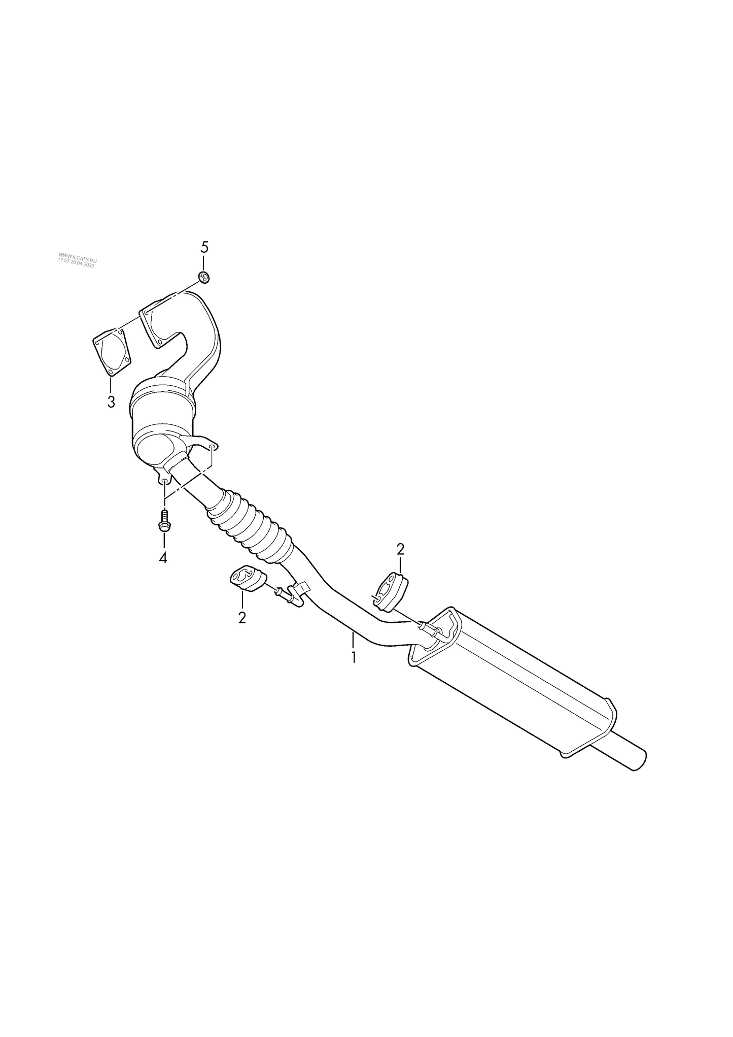 253-053 Polo 6R exhaust pipe with catalyst petrol eng.+ CAVE 1.4ltr.