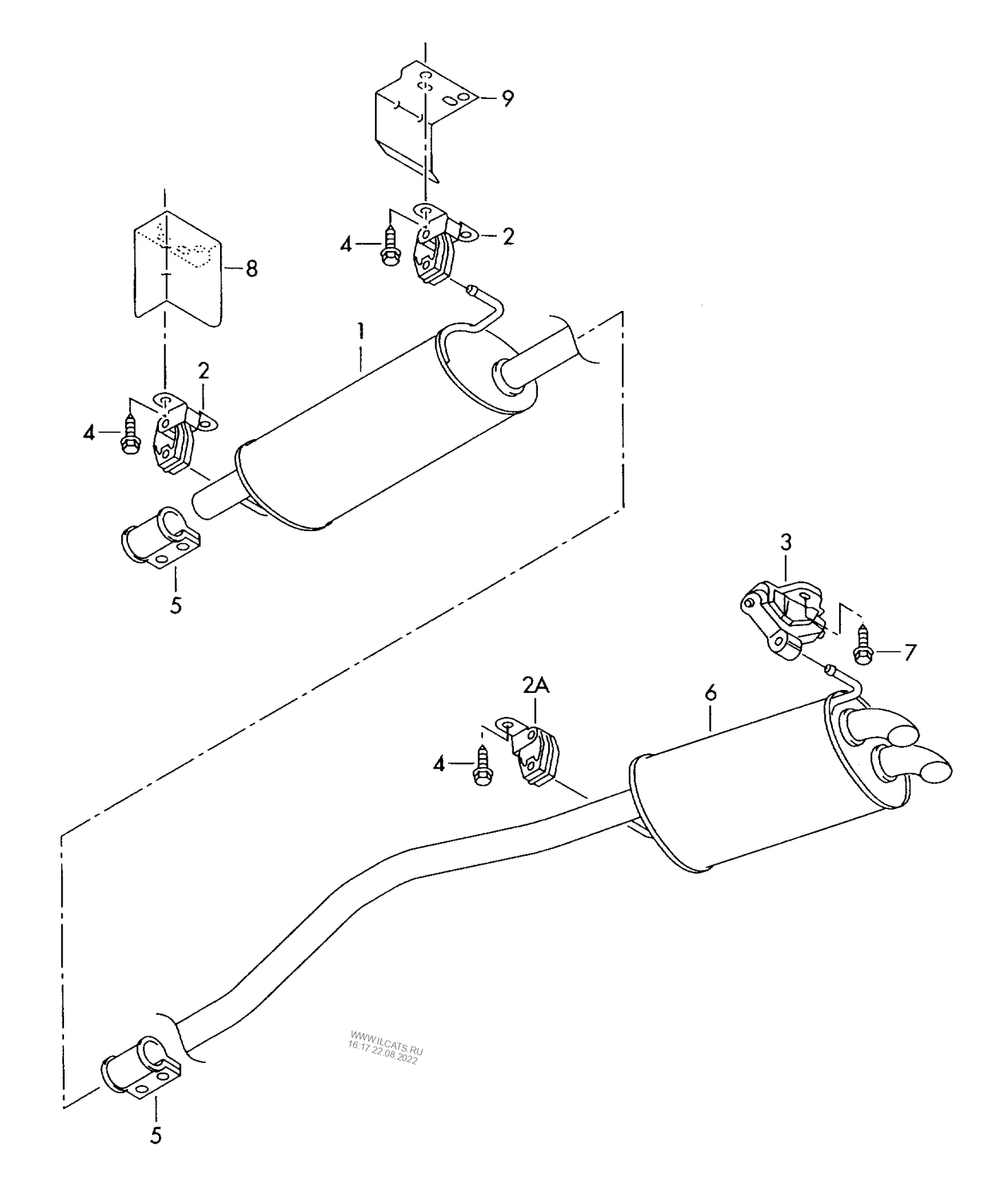 VW619 Front Exhaust Muffler T5 '7H' 1.9tdi AXB,AXC,BRR, BRS 'Contact VWS 4 stock updates'