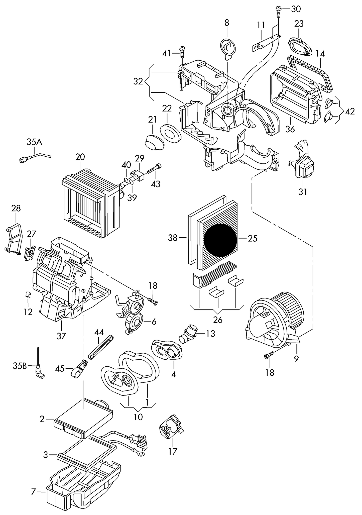 113575 Activated Carbon filter insert with odour and harmful substance filtering ' below the glove compartment'