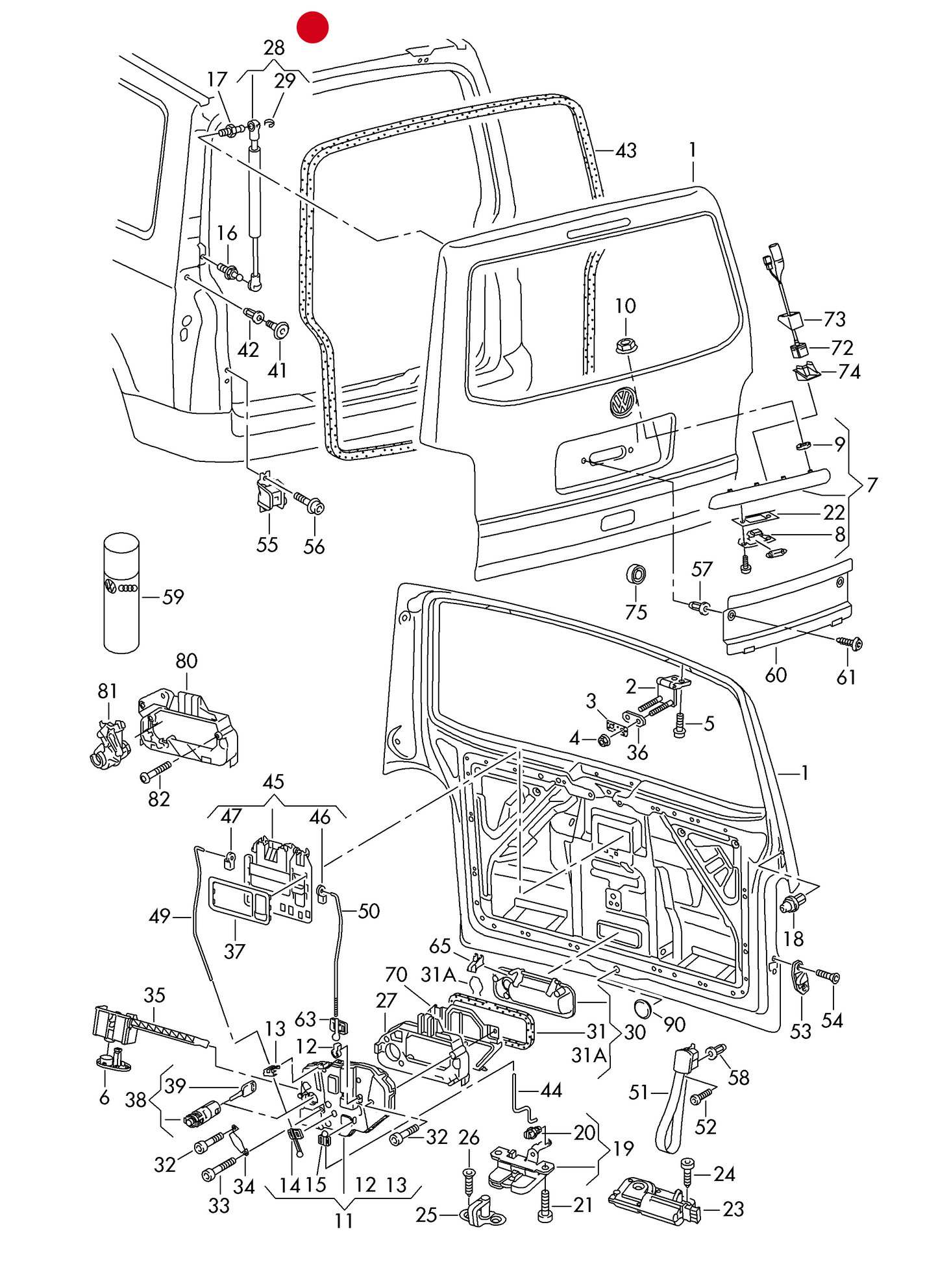 113533 OE Quality GAS 1080N HD Tailgate strut T5 (7H/7E)