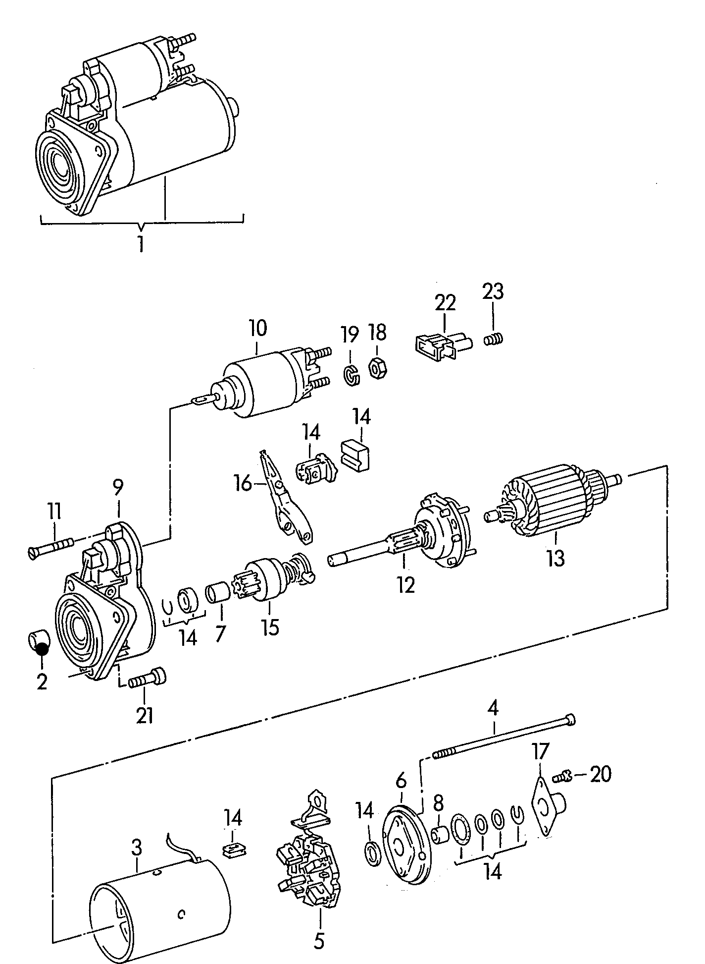 100053 Starter Motor Bush Various VAG