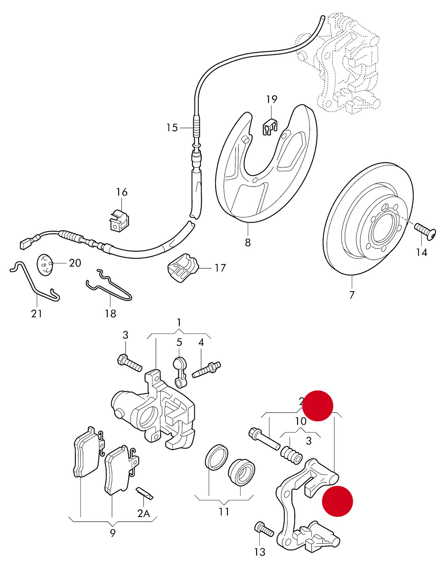 116115CC1 TRW LH Rear Brake Caliper Carrier-VAG 02>