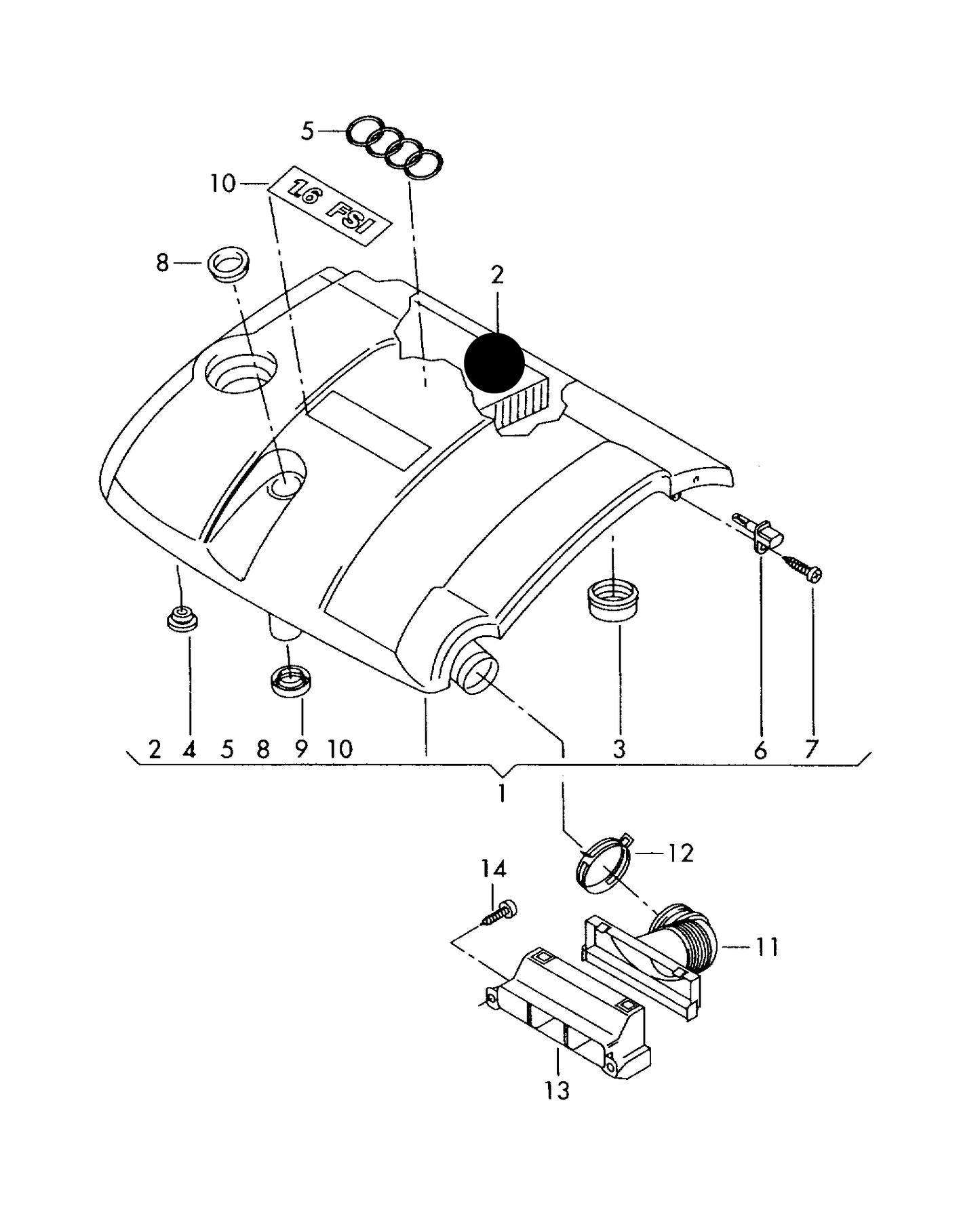 110371 Air Filter 1.6FSI 115bhp BAG,BLF,BLP 04>