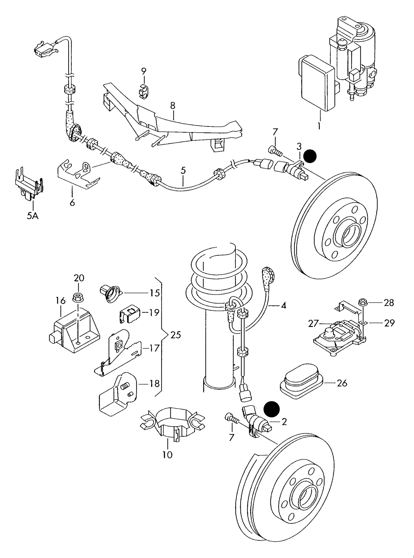109752 Front Left ABS Sensor 'Brakes' VAG 92>