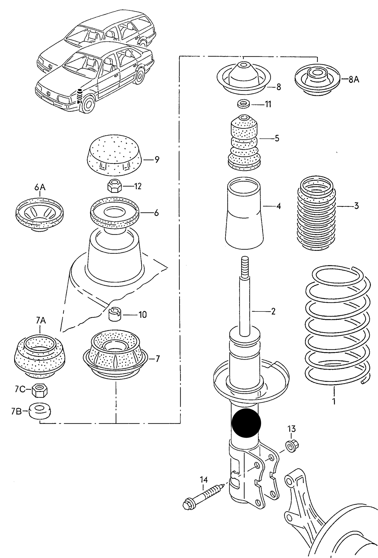 108271 Boge GAS Front Strut Passat 94>97