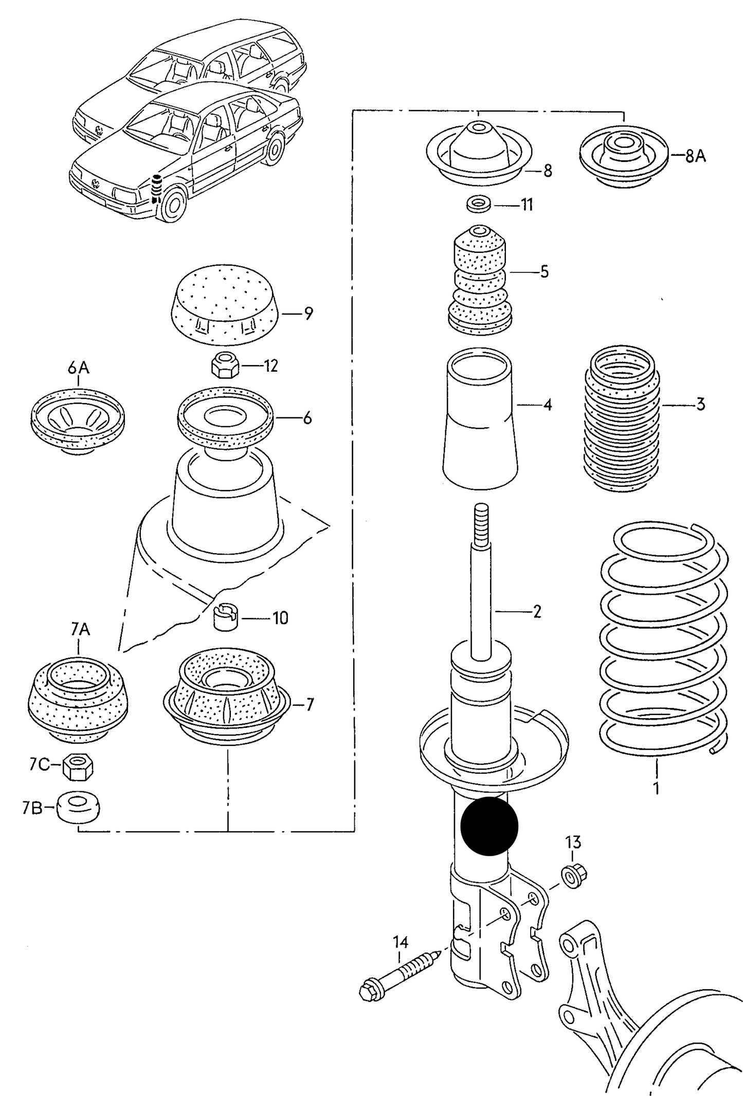 112038 Gas Front STRUT A6 05> PR-1BA as fitted