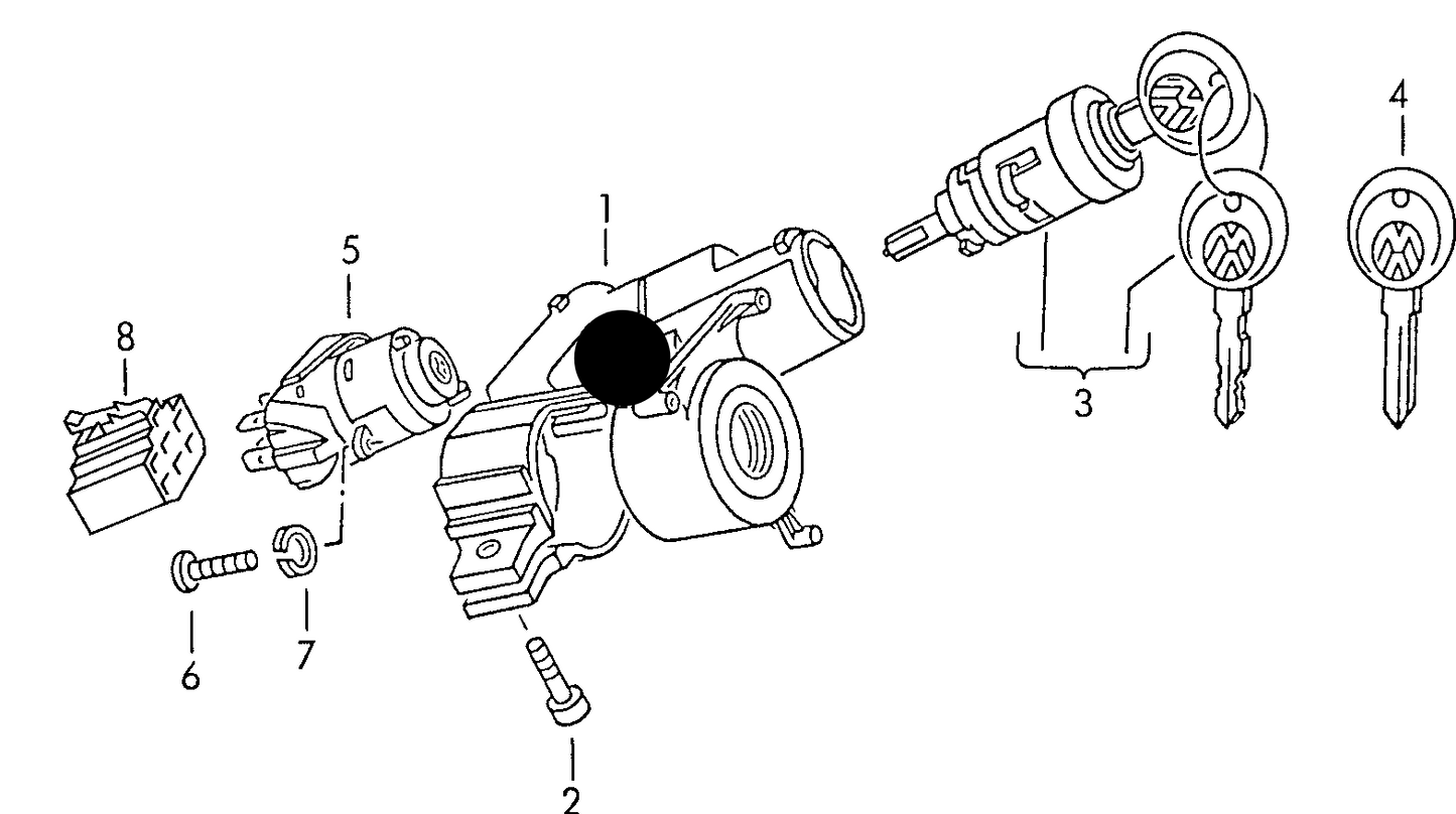 103559 Febi Steering Lock Housing 'Manual Transmissions' F >> 6N-VW300 000 F >> 6N-VY300 000