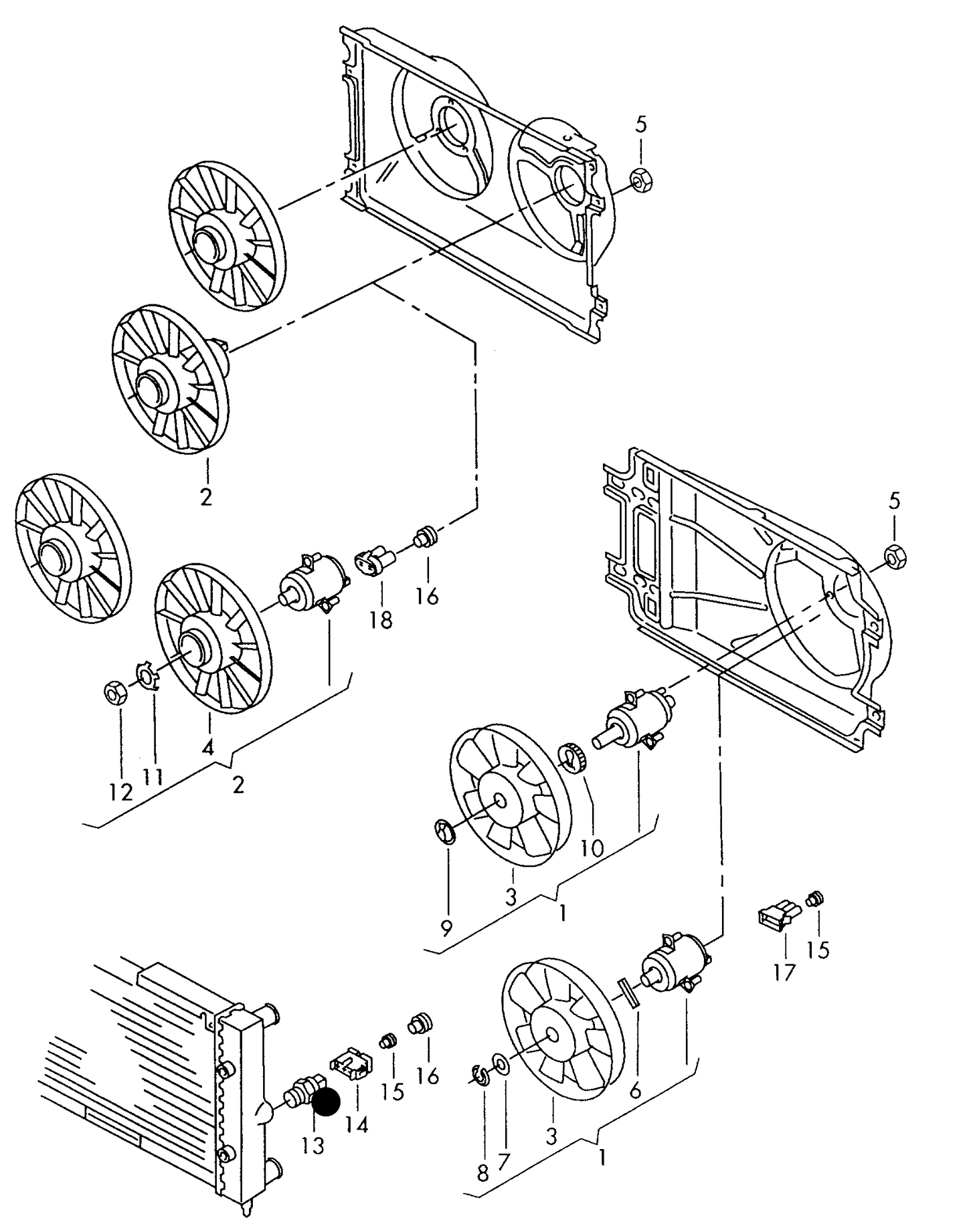 103139 Febi Radiator Fan Switch 12V 3pin / 1 lug 84-95oC