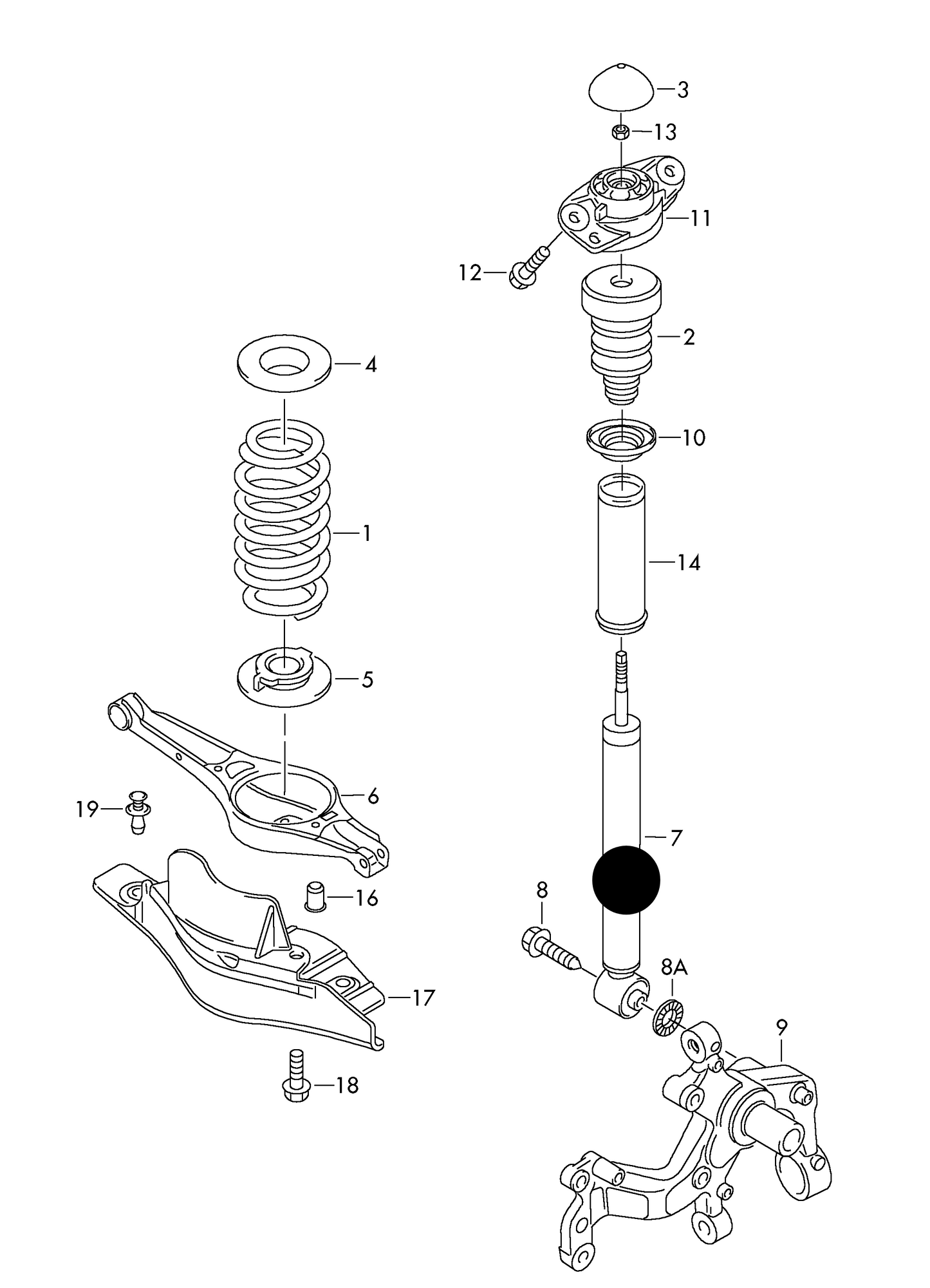 110155 Meyle Rear GAS Shockabsorber VAG 2004>