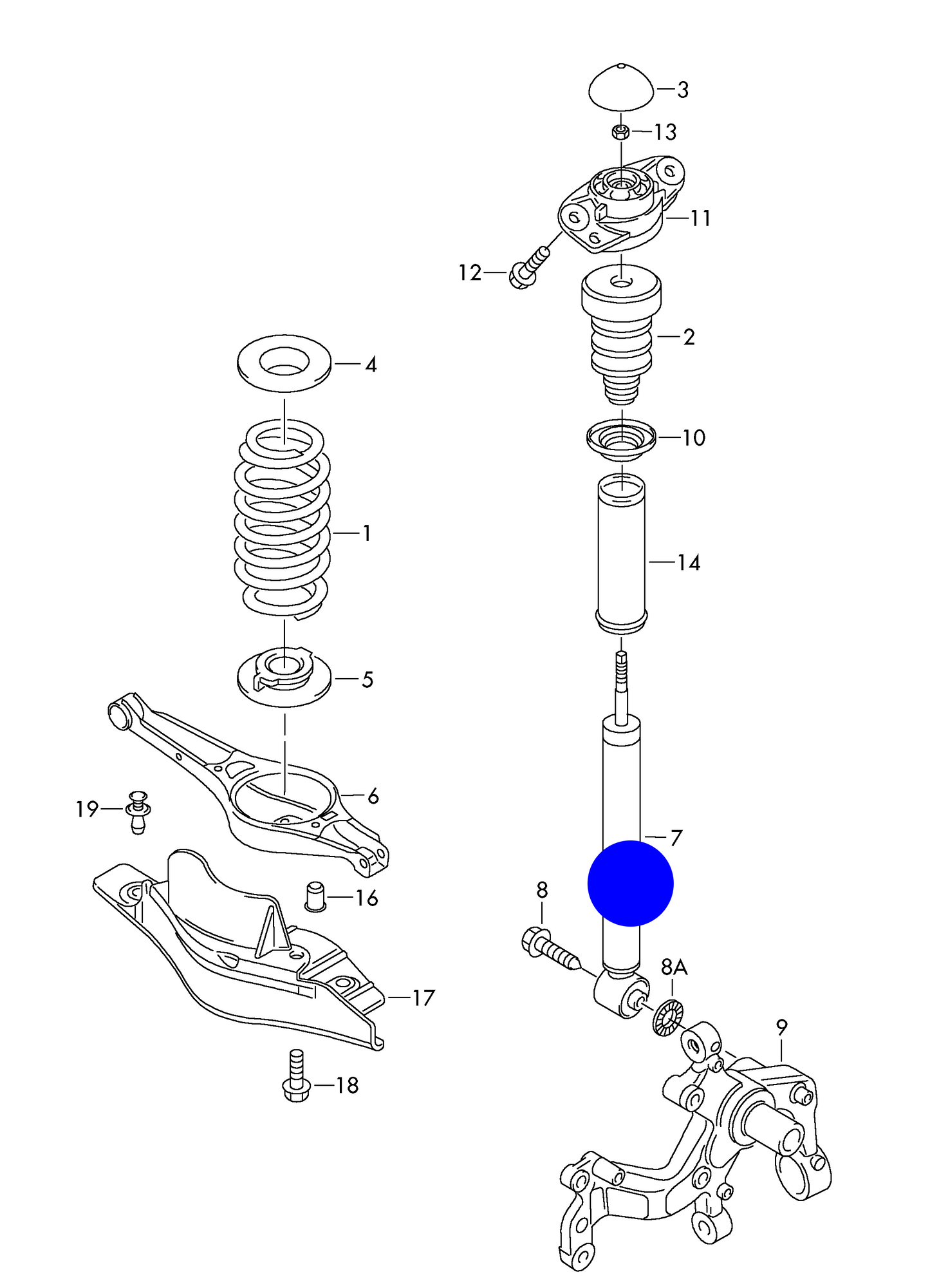 110155 Meyle Rear GAS Shockabsorber VAG 2004> PR-1JC