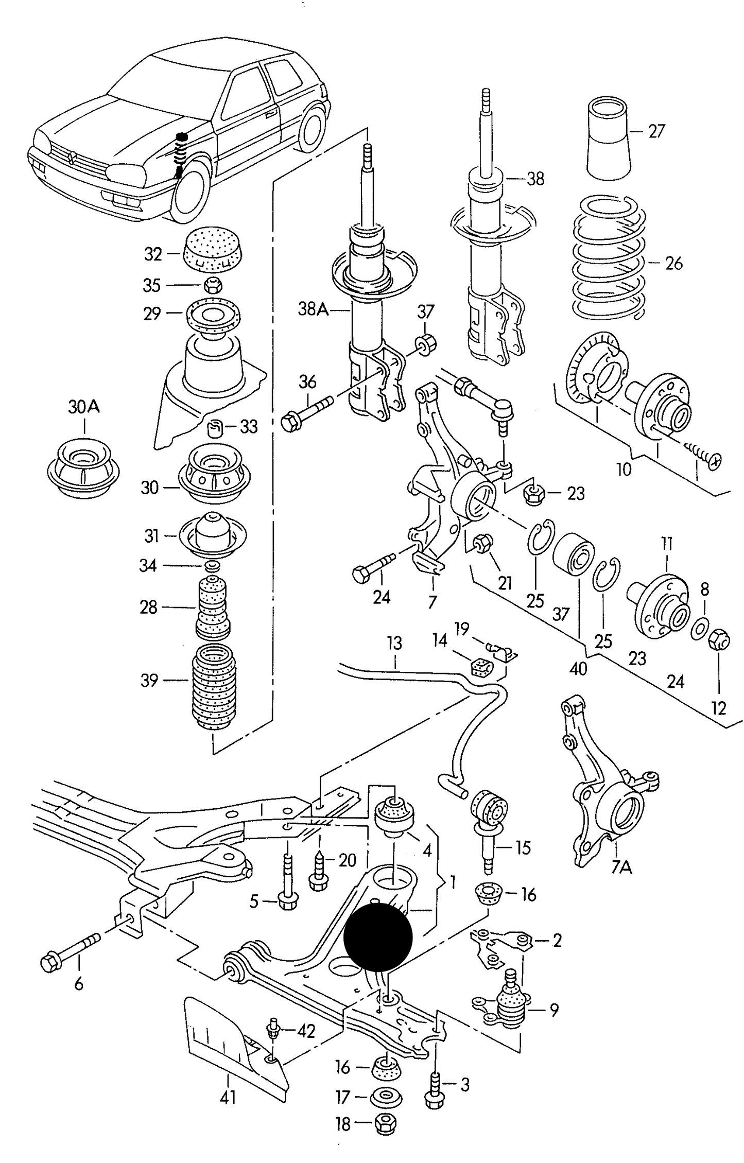 103031L L/H Front Wishbone incl Bushes & Ball joint Left Golf MK3 (NOT GTI/VR6)