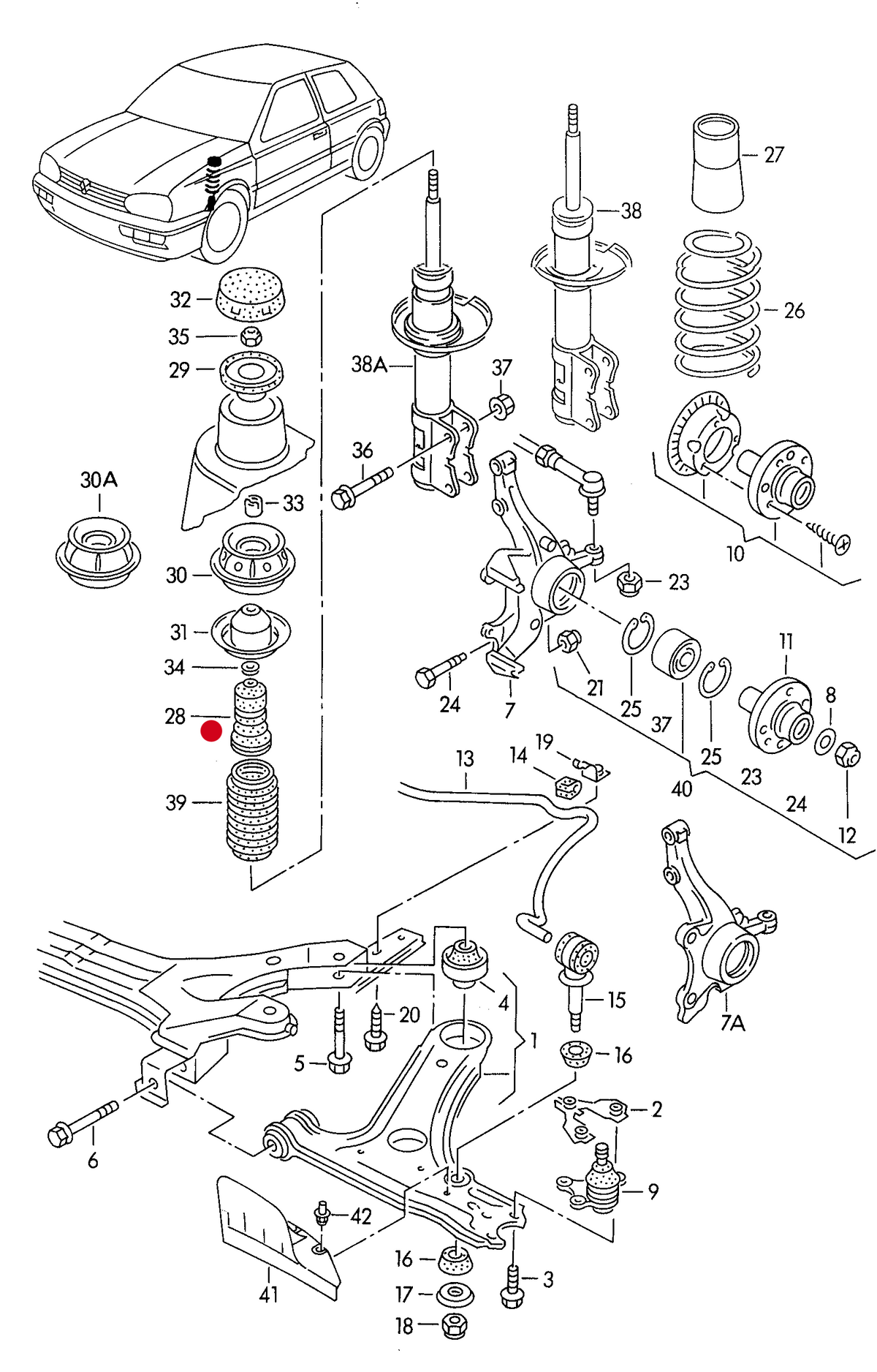 103487KP1 Front Bump Stop & Cover 84mm