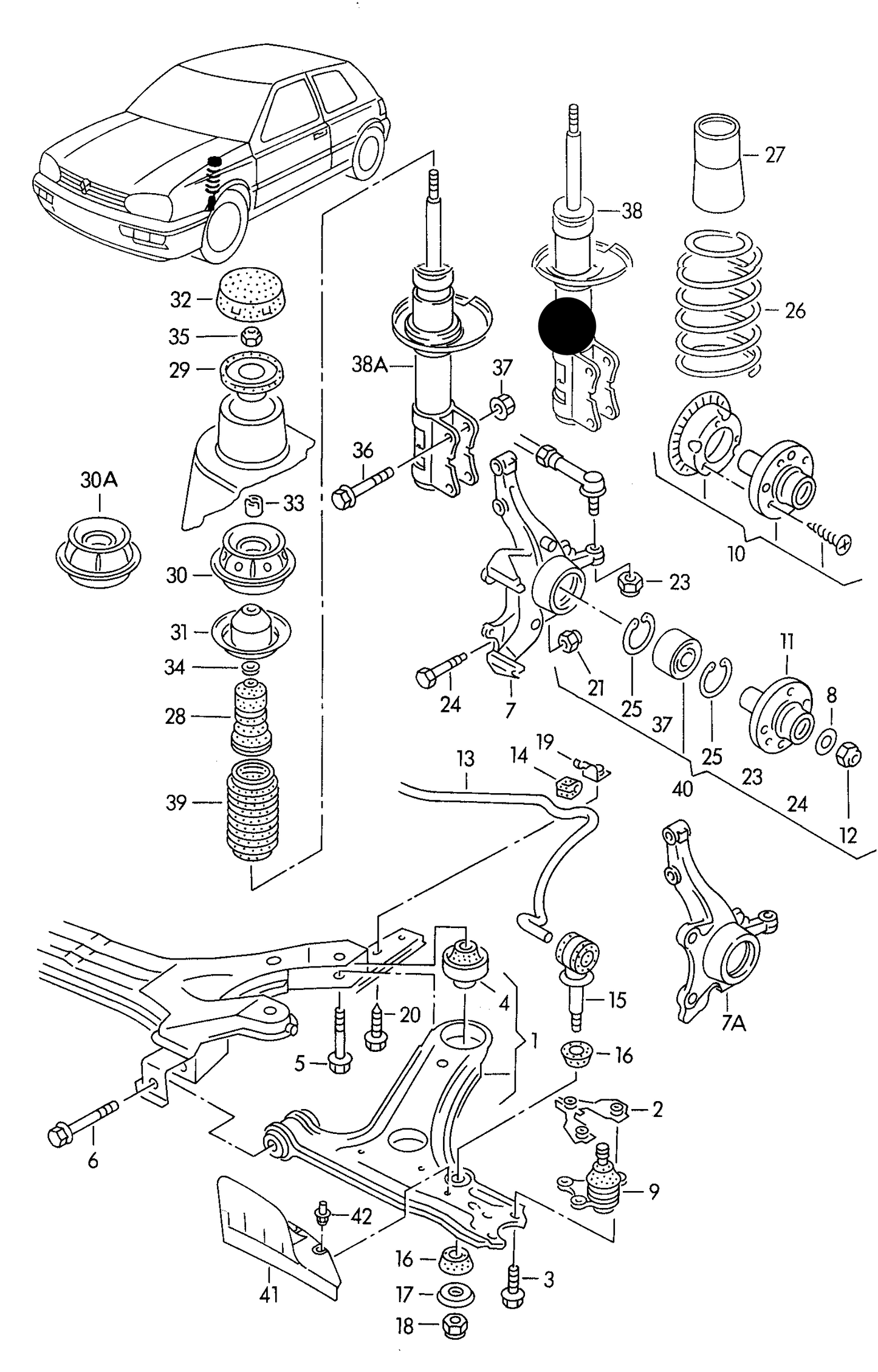 108368 OIL Front Strut Golf mk3 95>98 8v