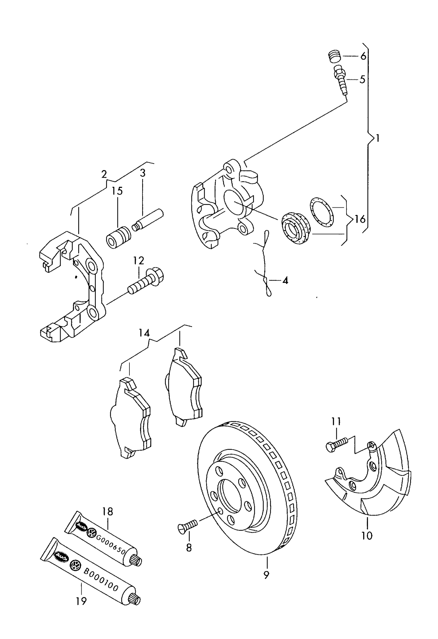 109457 Pagid Front Brake Pad Set with sensors 1.8T/1.9TDI/2.5TDI/2.4/2.8 V6 99>