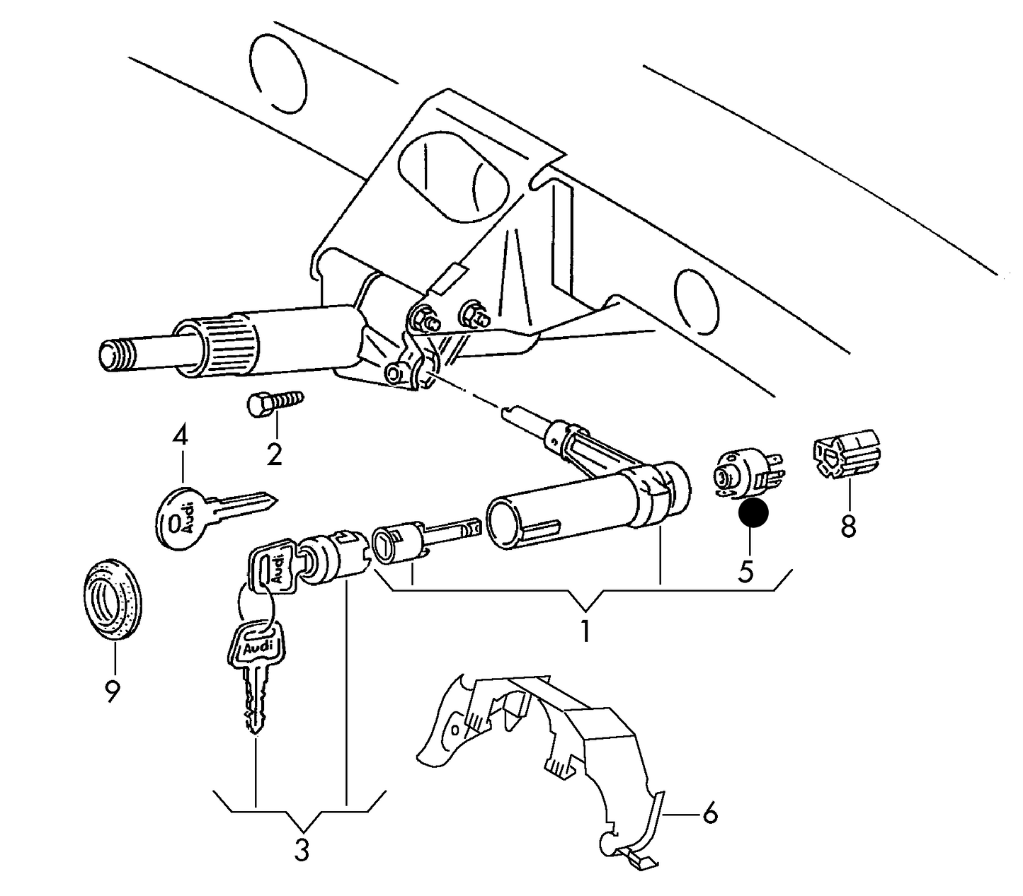 103768 Ignition Starter Switch Audi A4 >96 >>8D.T.300000, F >> 3B-WD080 837* F >> 3B-WE107 736* F >> 3B-WP096 054*