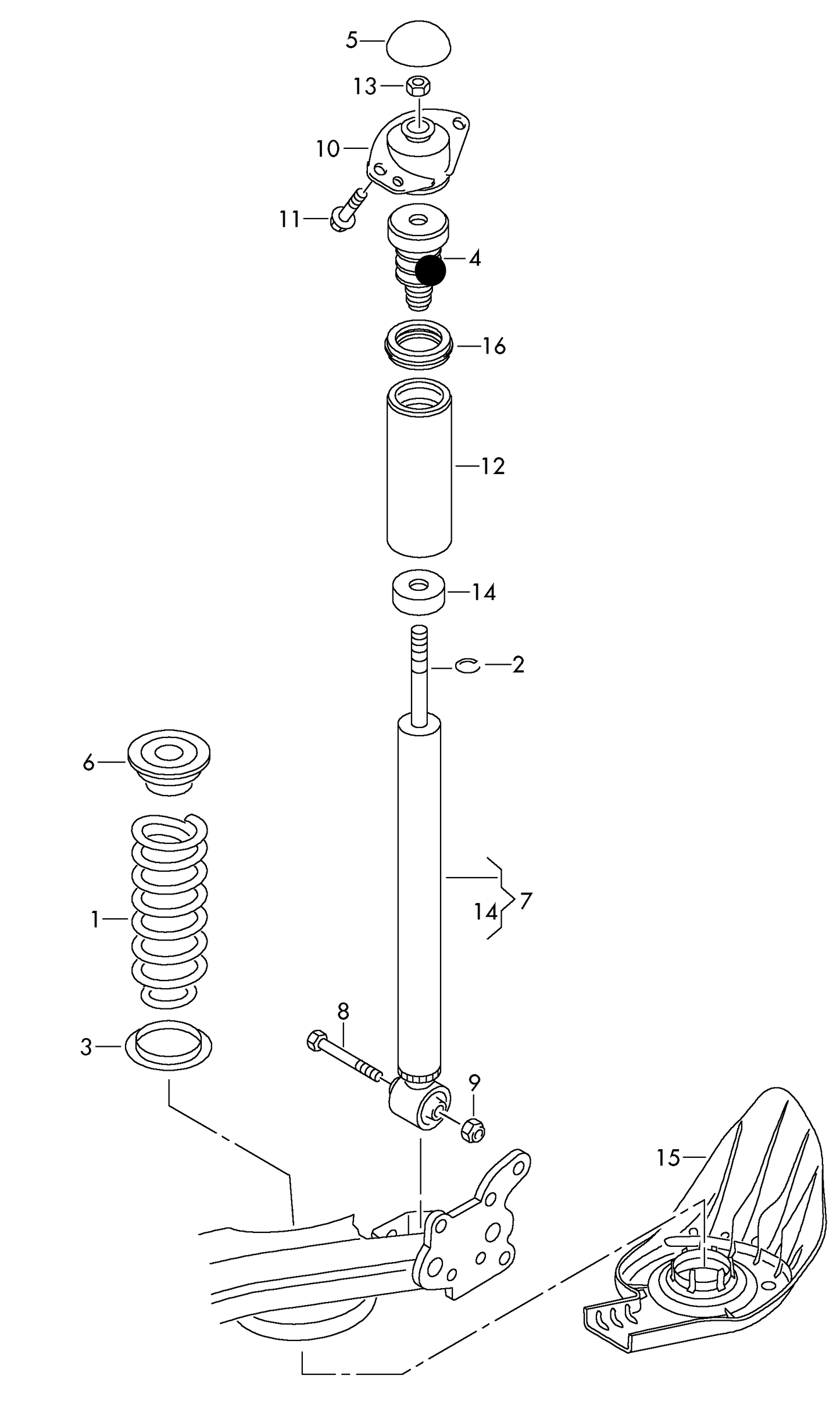 109989 Meyle Rear Bump Stop 123mm tall