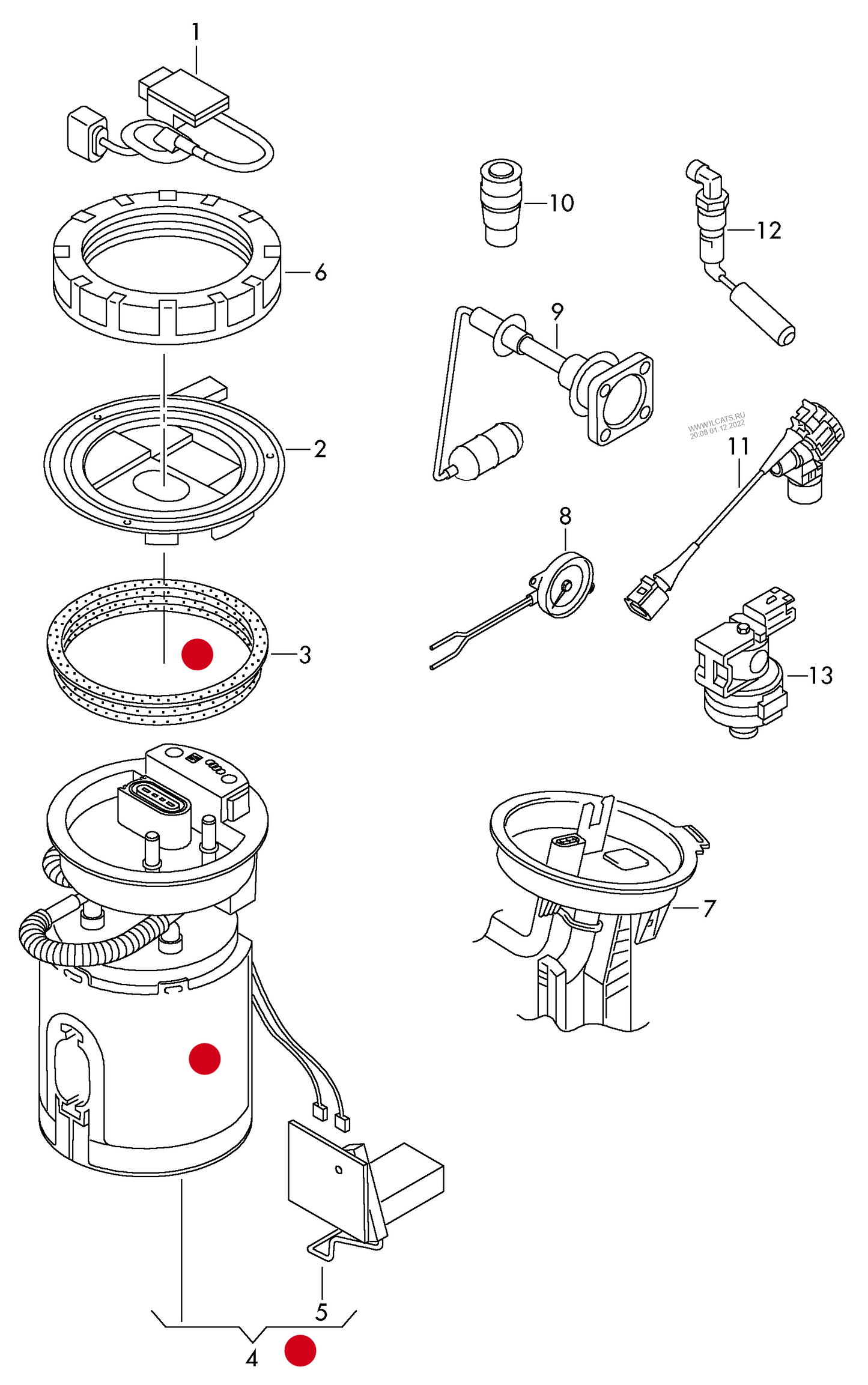 115636 HELLA Fuel Feed Unit - Electric - 5-pin connector - with seal/with fuel sender unit excluding PR-1A4