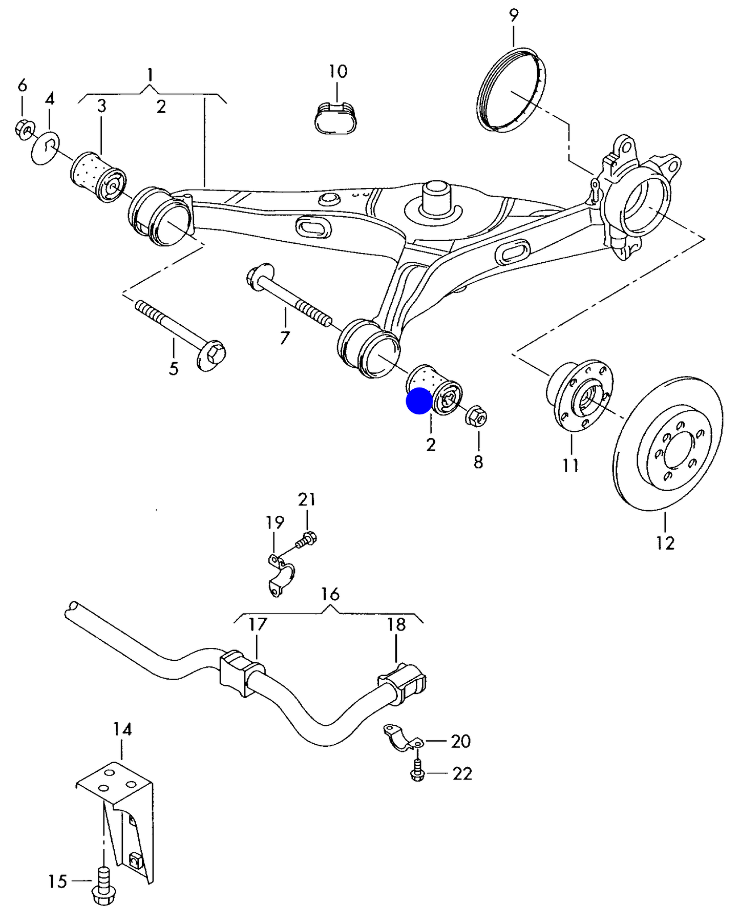 113664 Meyle Rear Outer Control Arm Bush T5 PR-0WL,0WM, 0WN,0WQ
