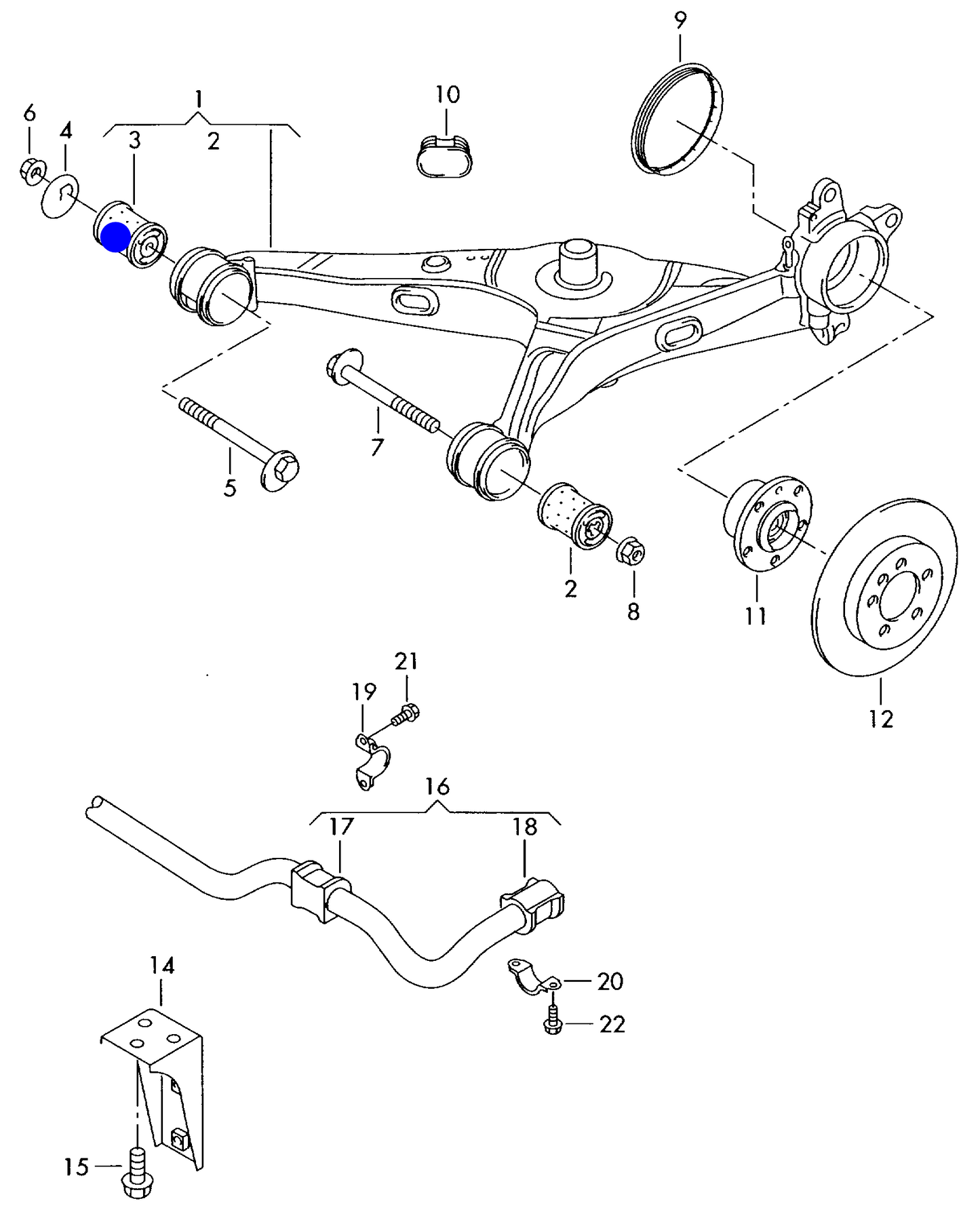 113665 Meyle Rear Inner trailing arm bush T5 PR-0WL,0WM, 0WN,0WQ