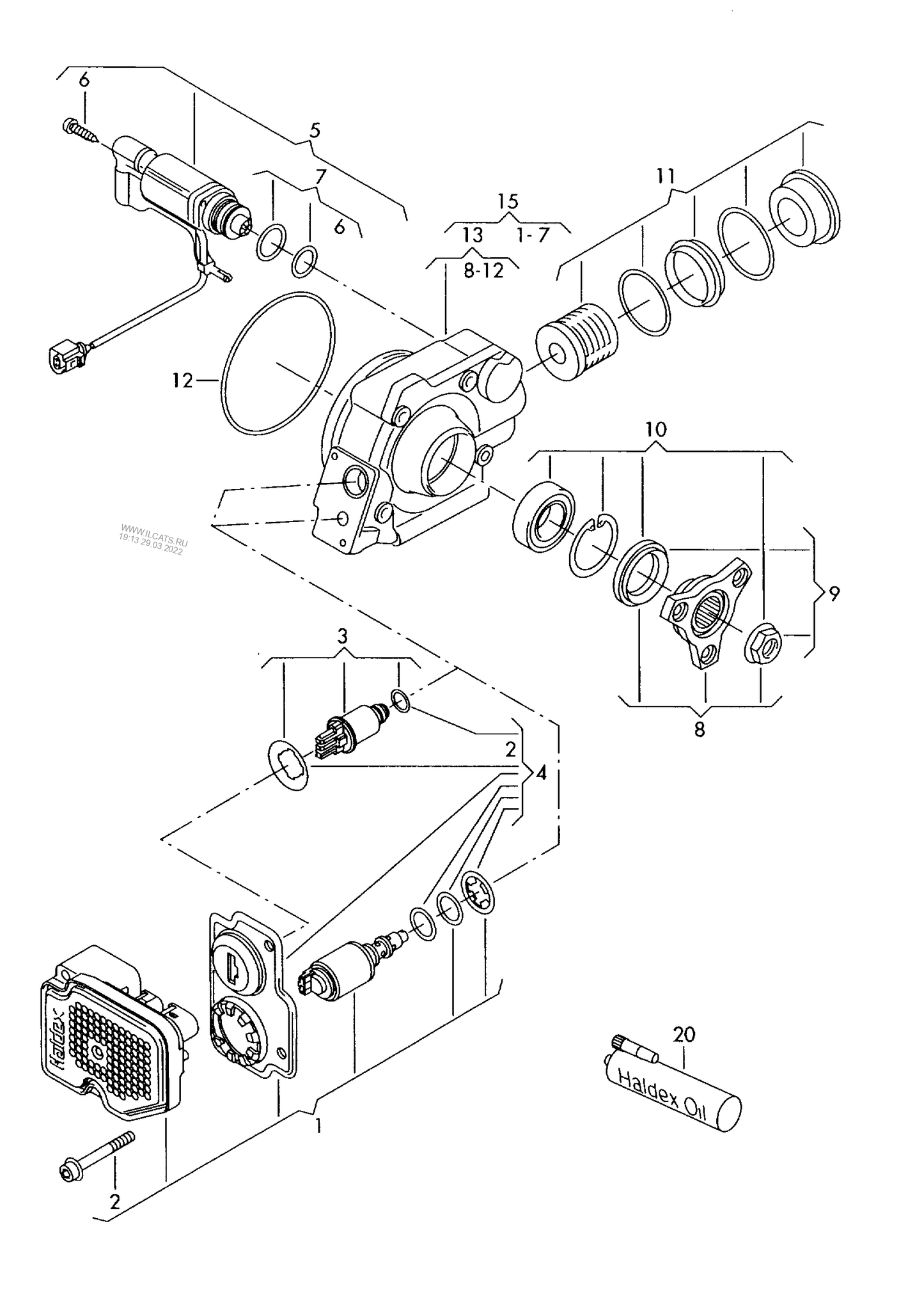 525-015 TT 8J Rear control unit for four-wheel drive pre-charging pump quattro+ JZX,JJN,JUY, KJU,KJS 3.2ltr. axle code letter: