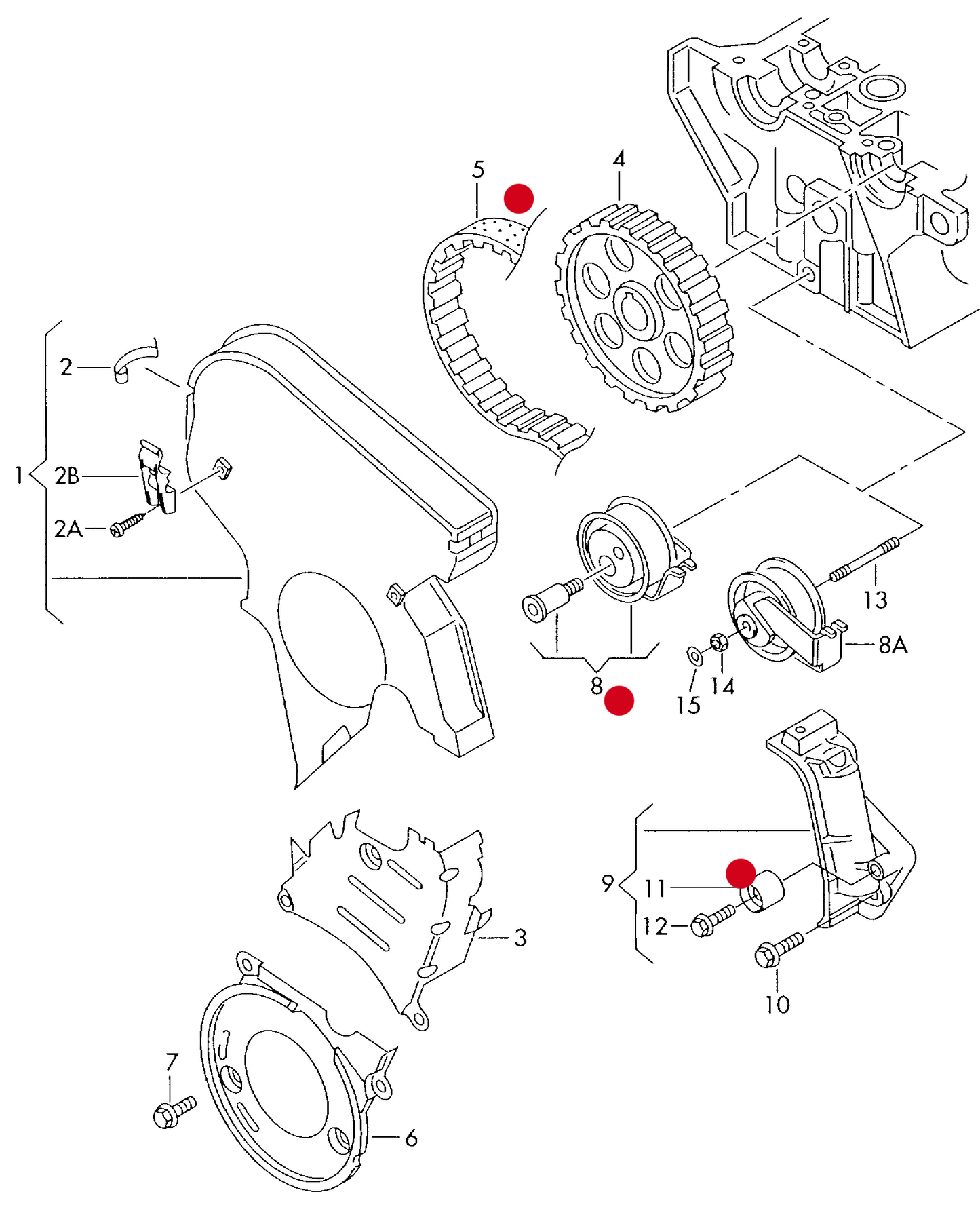 111204B Cambelt Belt Kit 3pc w/o damper 1.8/1.8T1999>