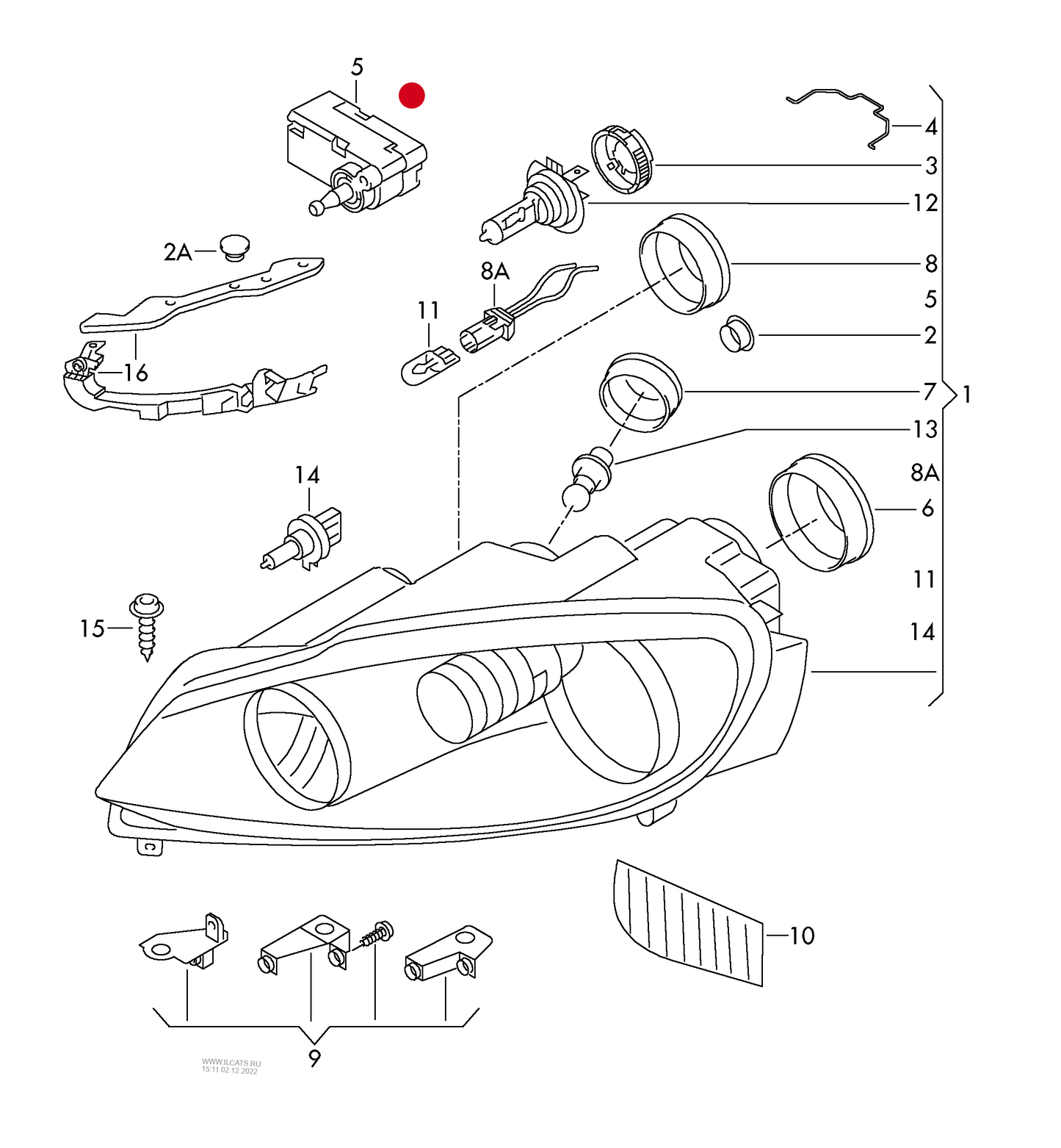 116178 HELLA headlight range control motor 'hella lamps only'