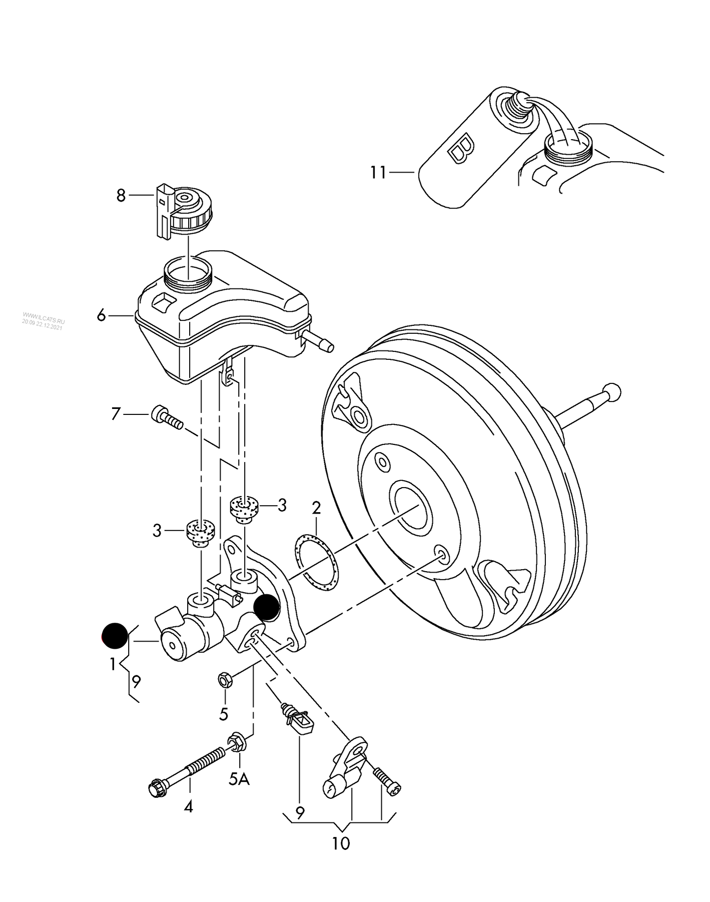 011027 ATE OE RHD Brake master cylinder PR-1ZA,1ZB,1ZE,1ZK,1LJ