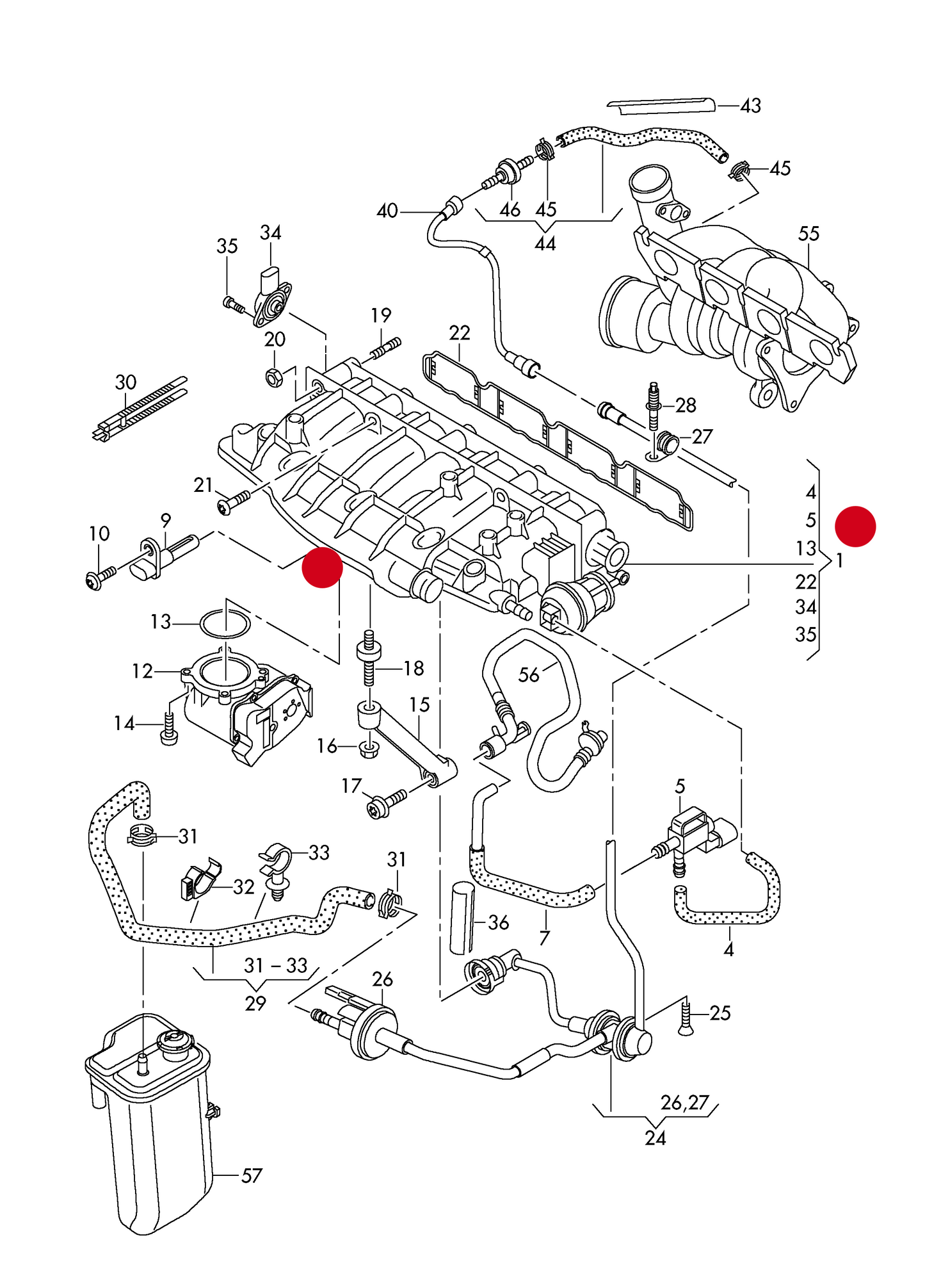 117763 OEM Intake Manifold with seal, with sensor, without valves